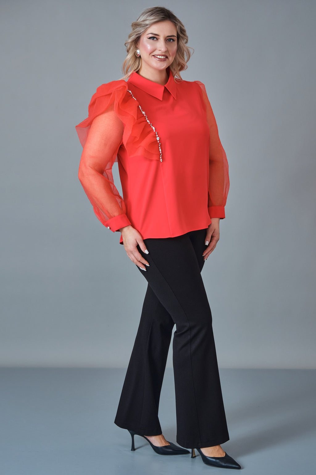 Modalinda - Plus Size Blouse (MDL27K51156)