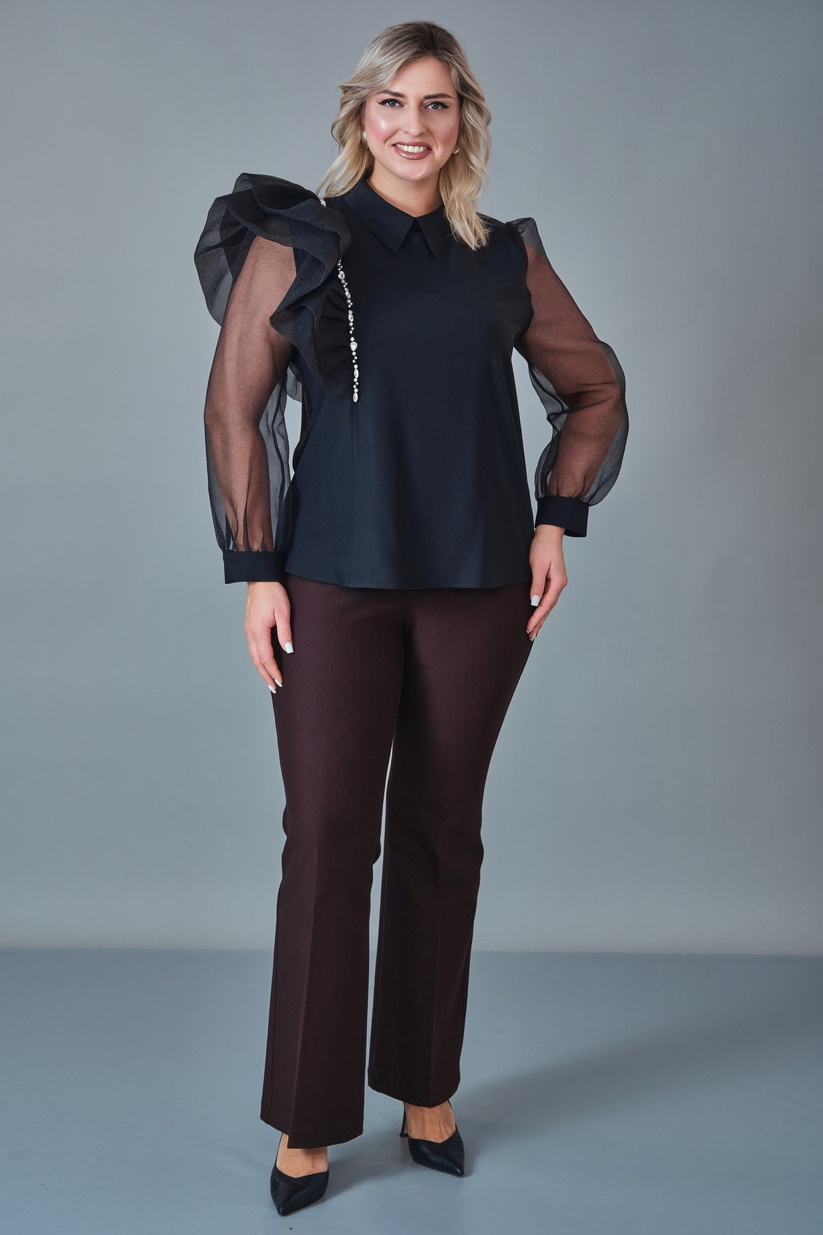 Modalinda - Plus Size Blouse (MDL27K51156)