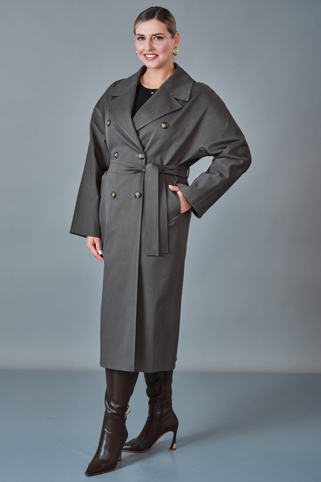 Renata - Plus Size Trench Coat (REN27KP1054.4)