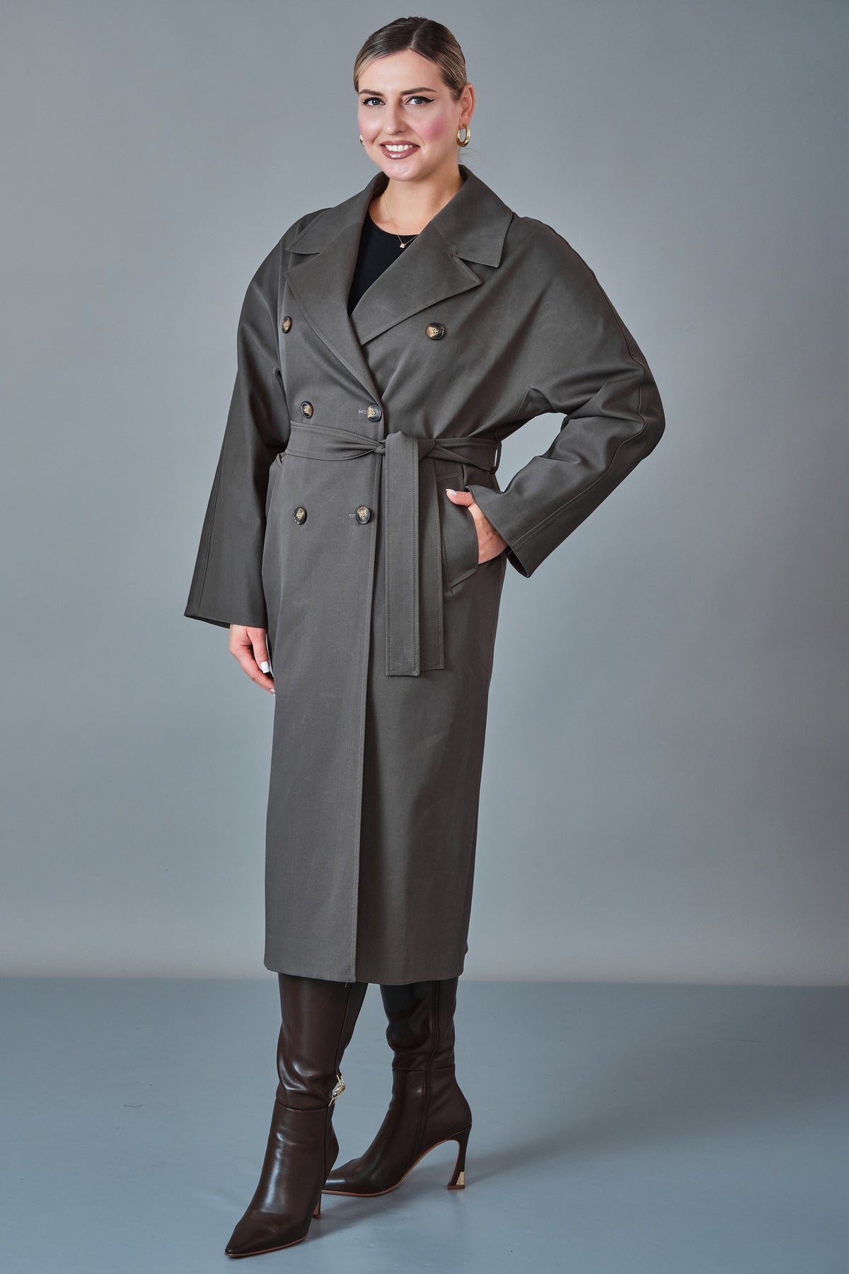 Renata - Plus Size Trench Coat (REN27KP1054.4)