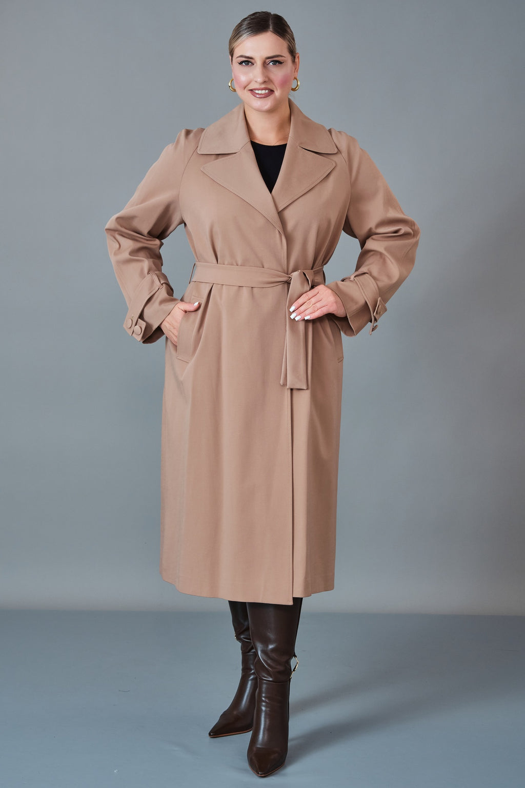 Renata - Plus Size Trench Coat (REN27KP3528.8)