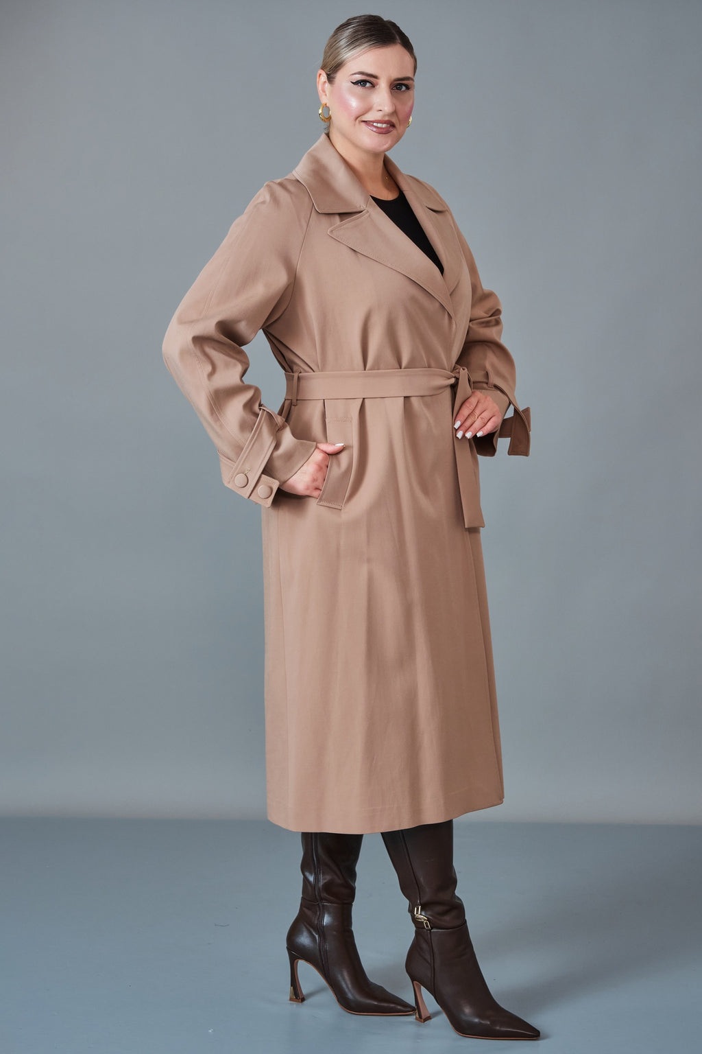 Renata - Plus Size Trench Coat (REN27KP3528.8)