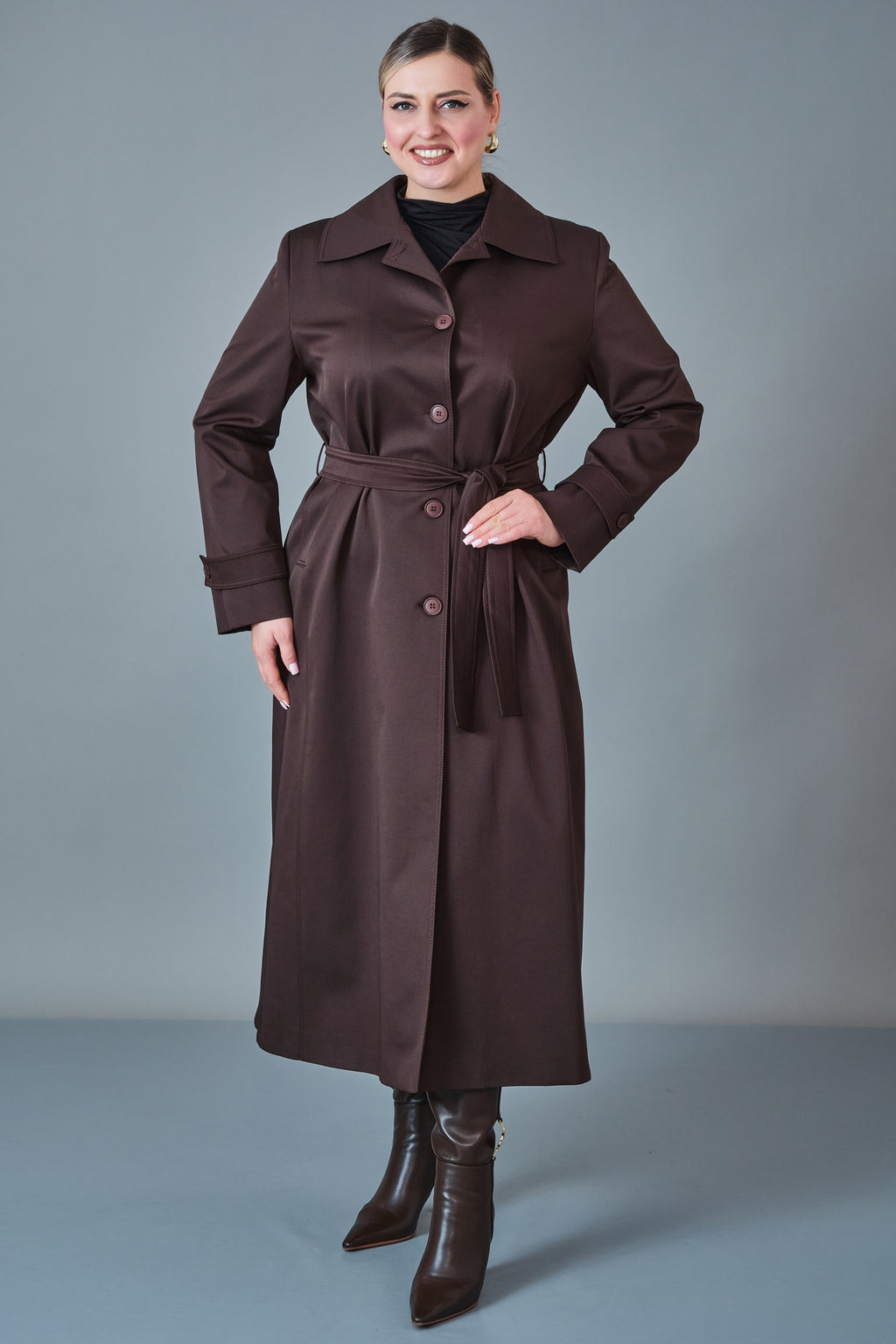 Renata - Plus Size Trench Coat (REN27KP1944.4)