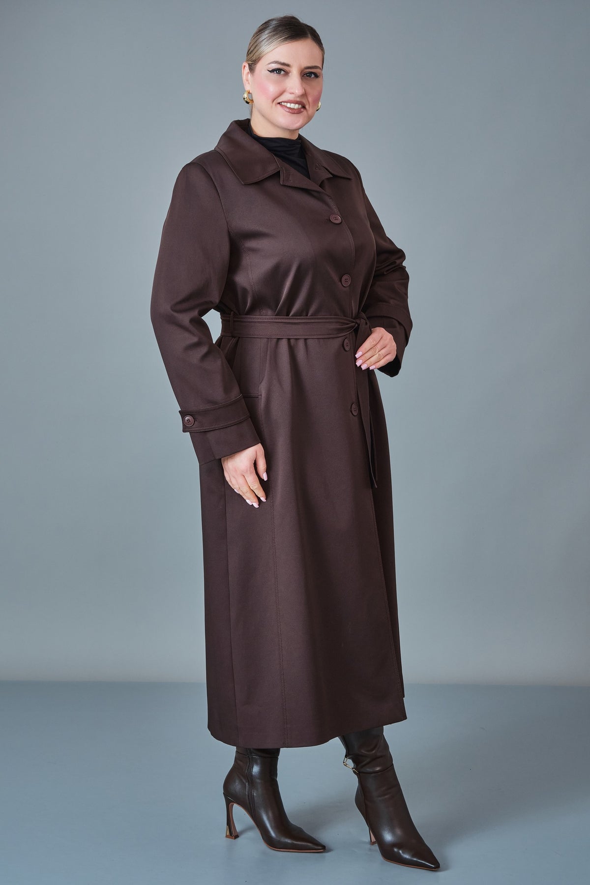 Renata - Plus Size Trench Coat (REN27KP1944.4)