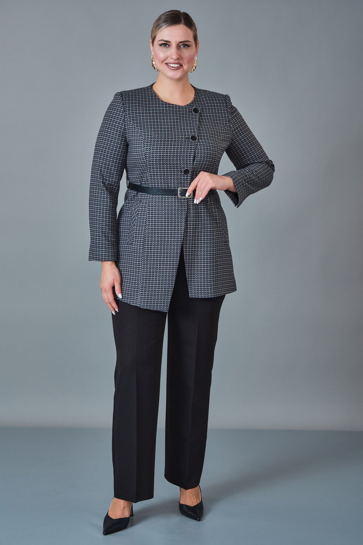 Hatunca - Plus Size Suit (HTC27K187009BB)