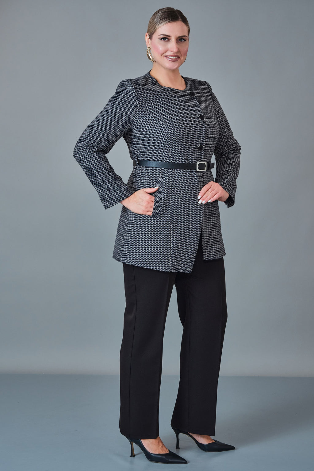 Hatunca - Plus Size Suit (HTC27K187009BB)