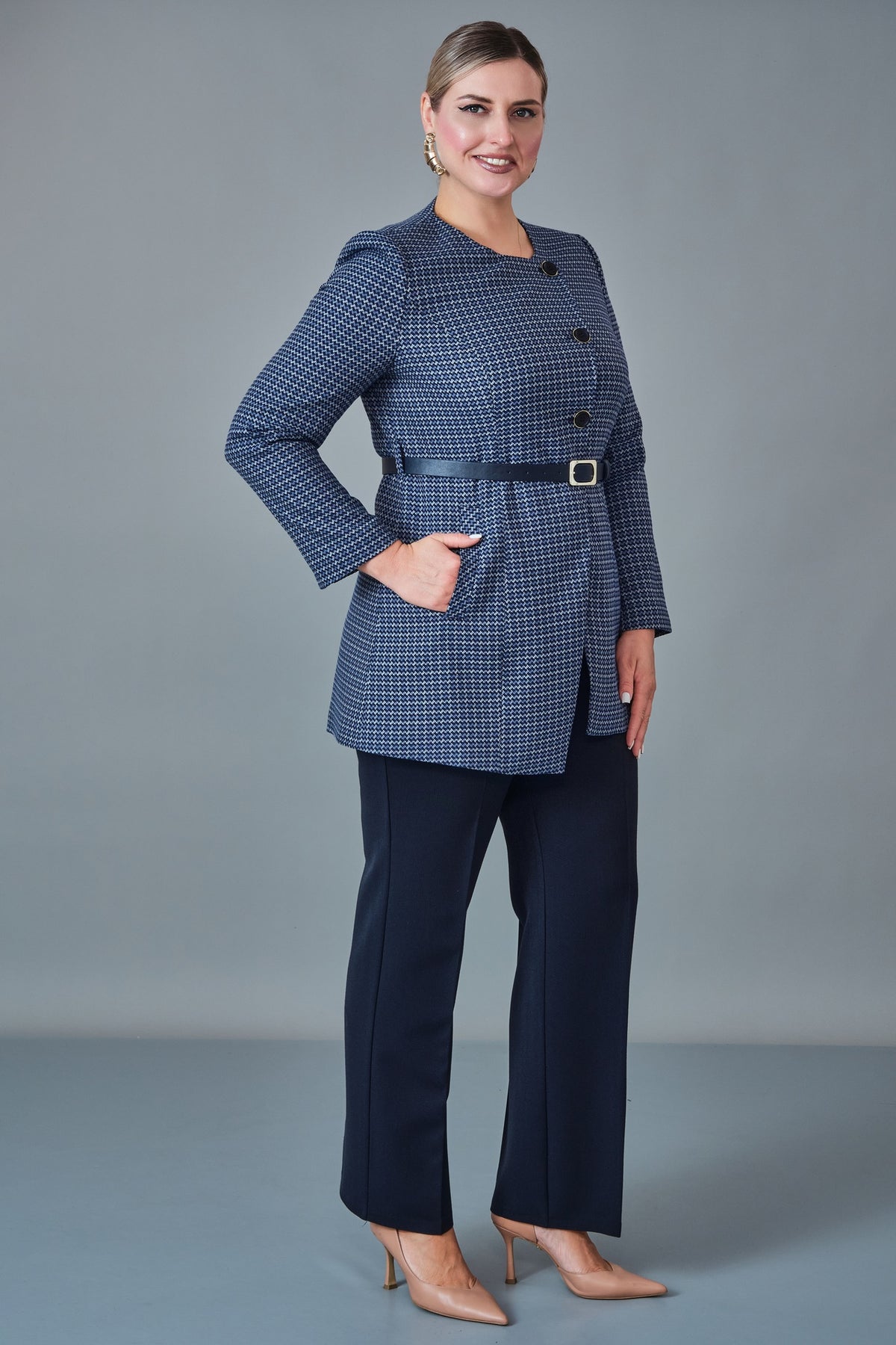 Hatunca - Plus Size Suit (HTC27K187009BB)