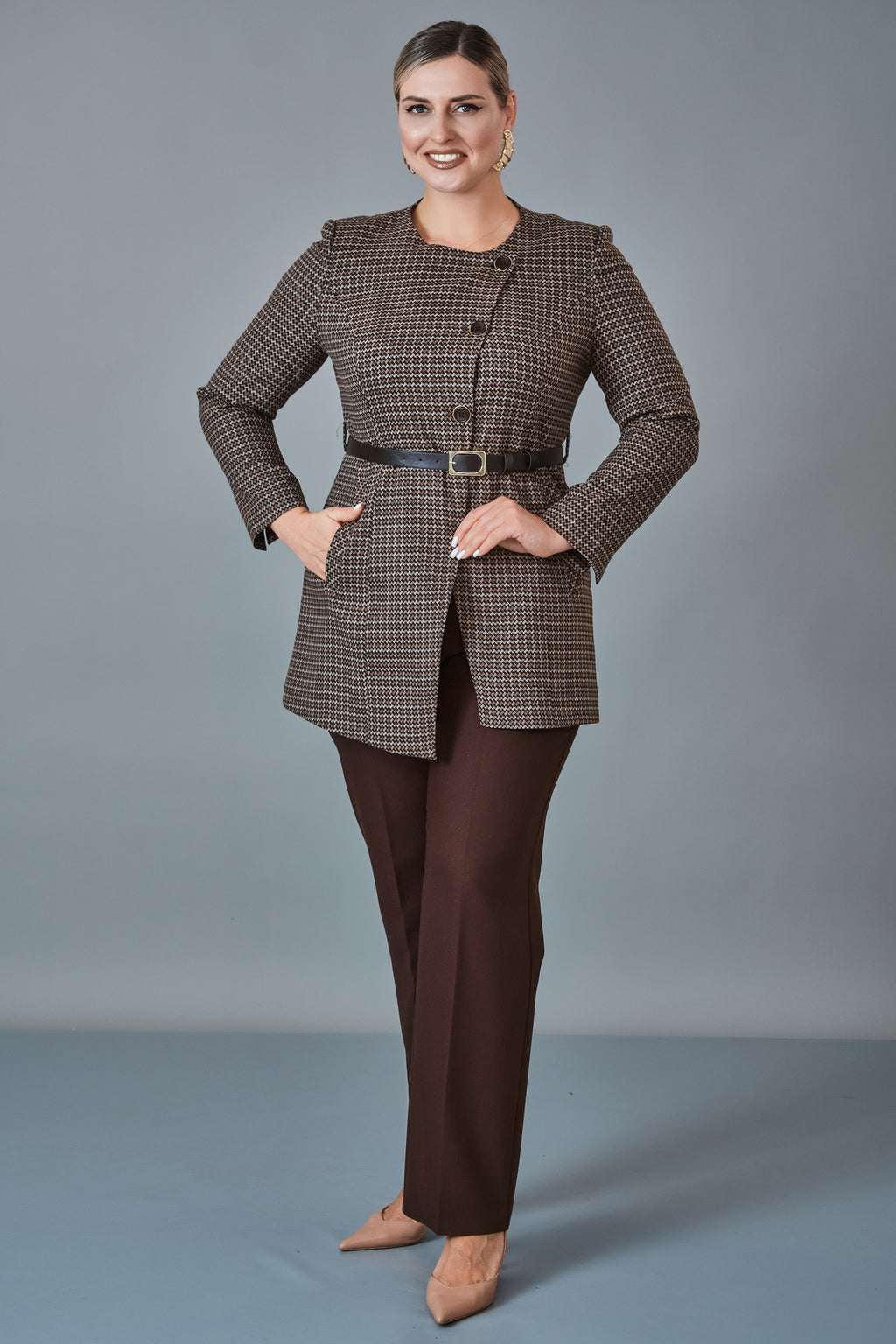 Hatunca - Plus Size Suit (HTC27K187009BB)