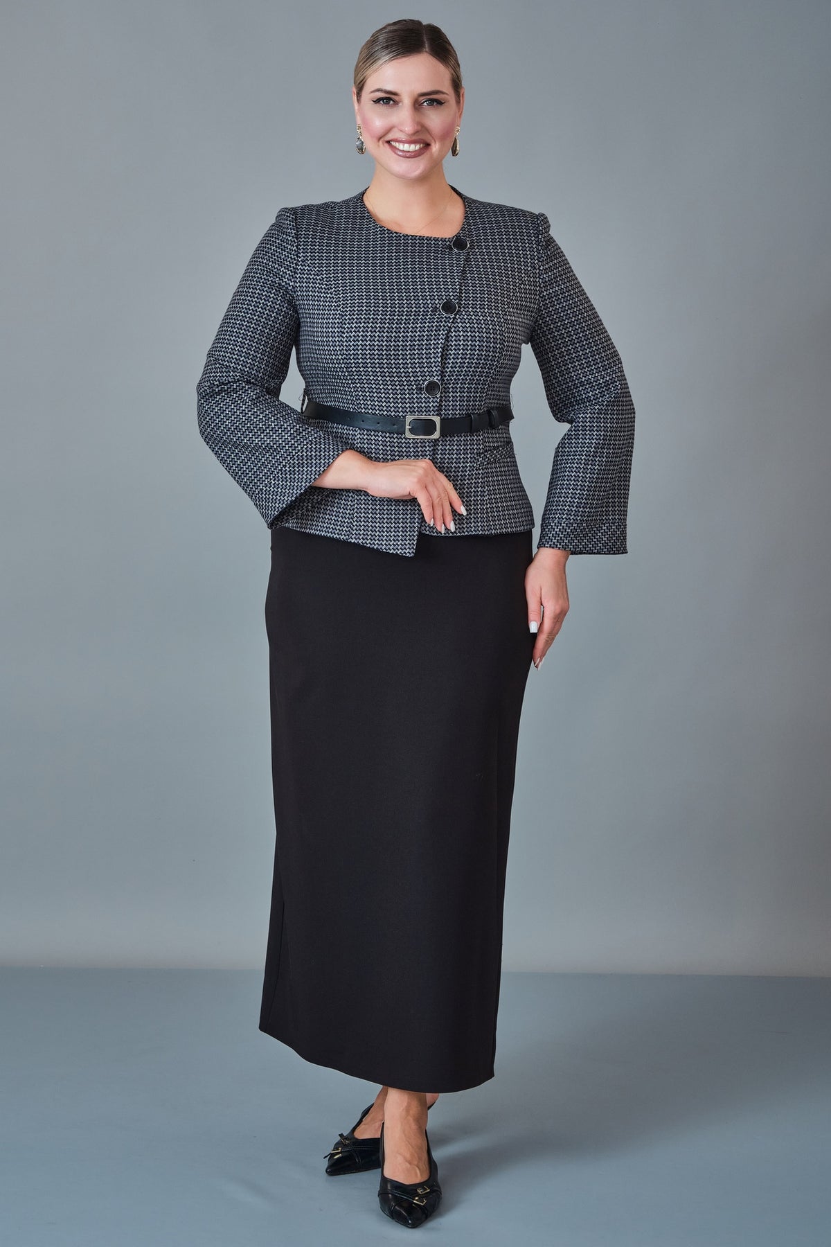 Hatunca - Plus Size Suit (HTC27K184233BB)
