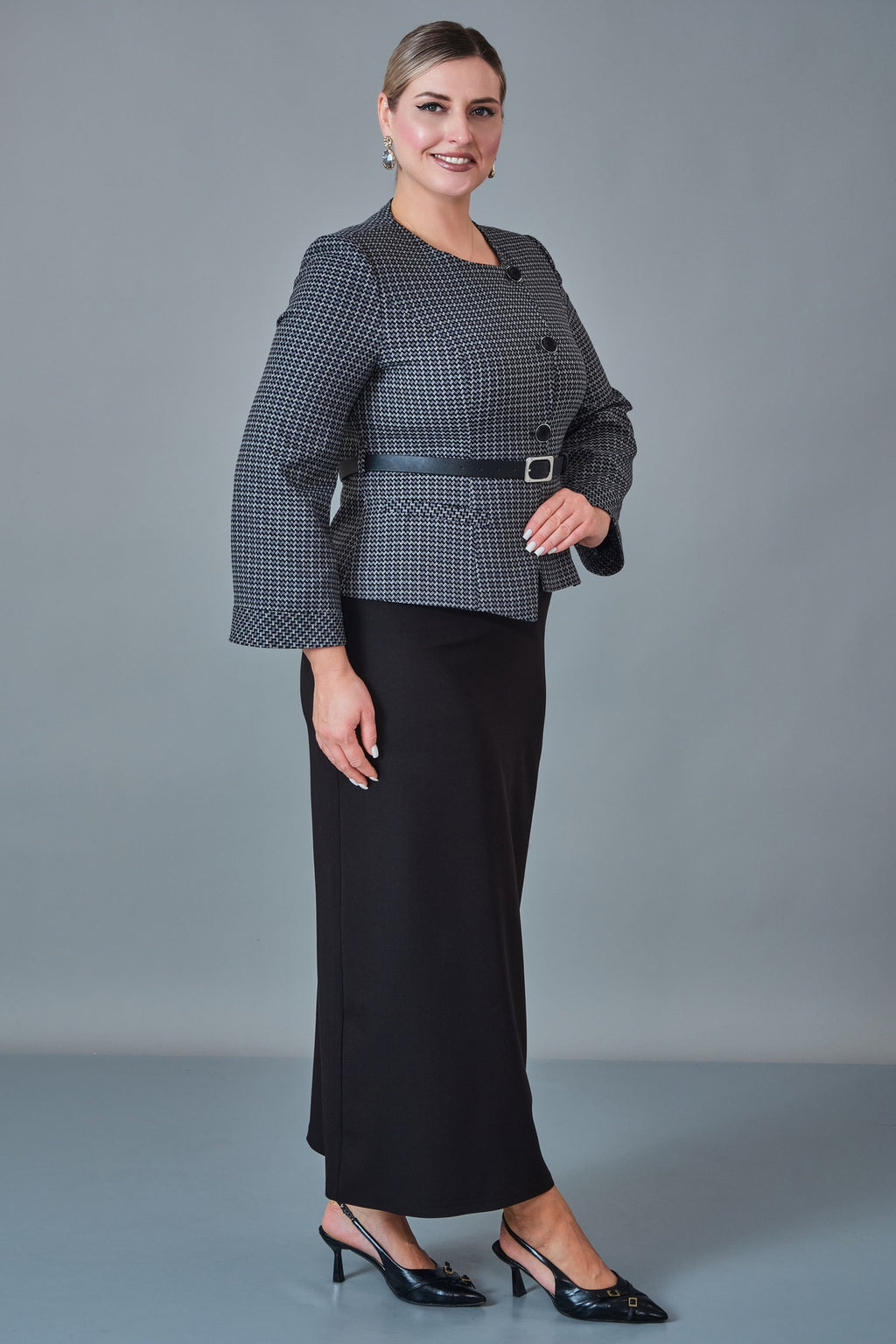 Hatunca - Plus Size Suit (HTC27K184233BB)