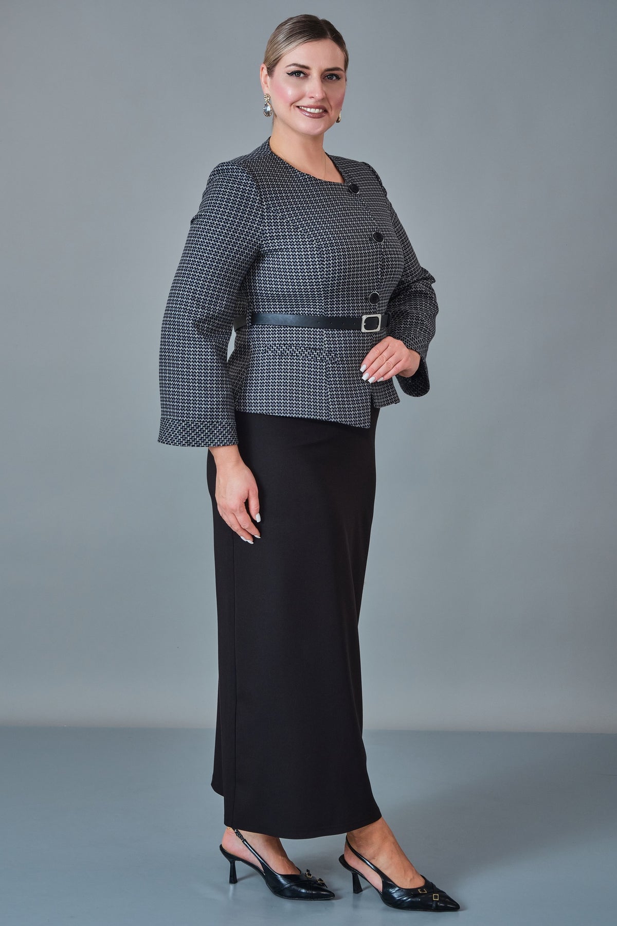 Hatunca - Plus Size Suit (HTC27K184233BB)