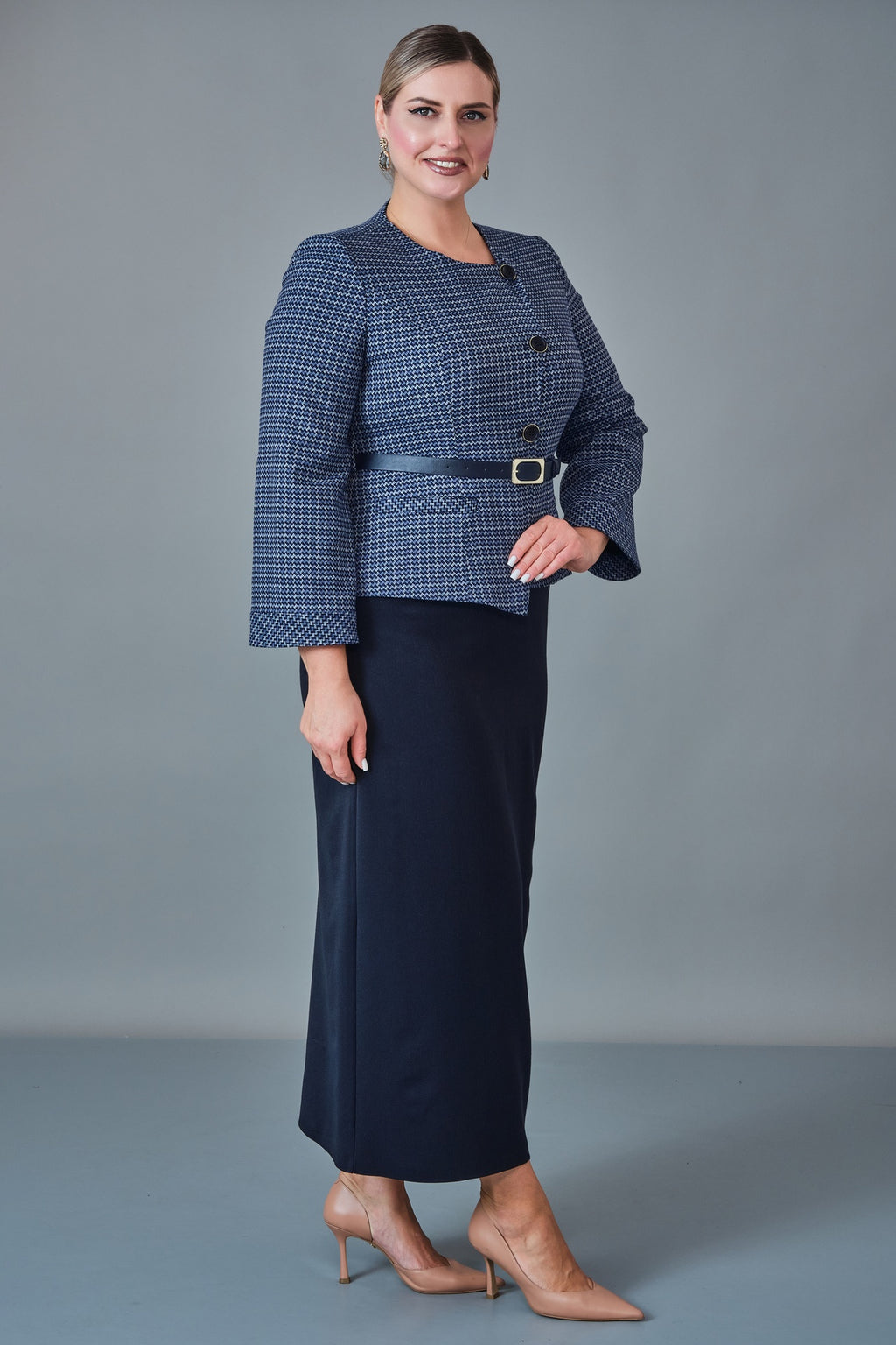 Hatunca - Plus Size Suit (HTC27K184233BB)