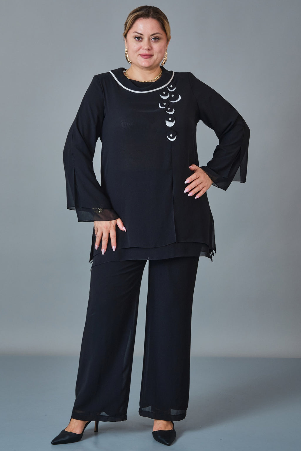 Kifayet - Plus Size Evening Dress (KFT27K18807)