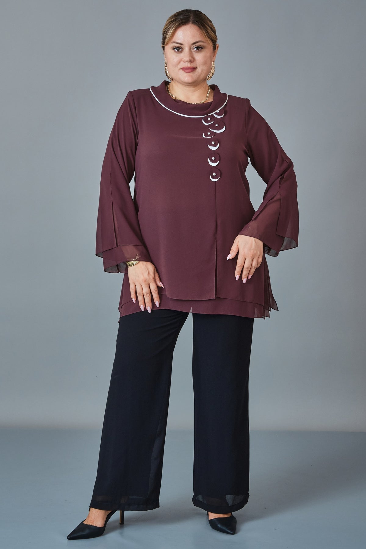 Kifayet - Plus Size Evening Dress (KFT27K18807)