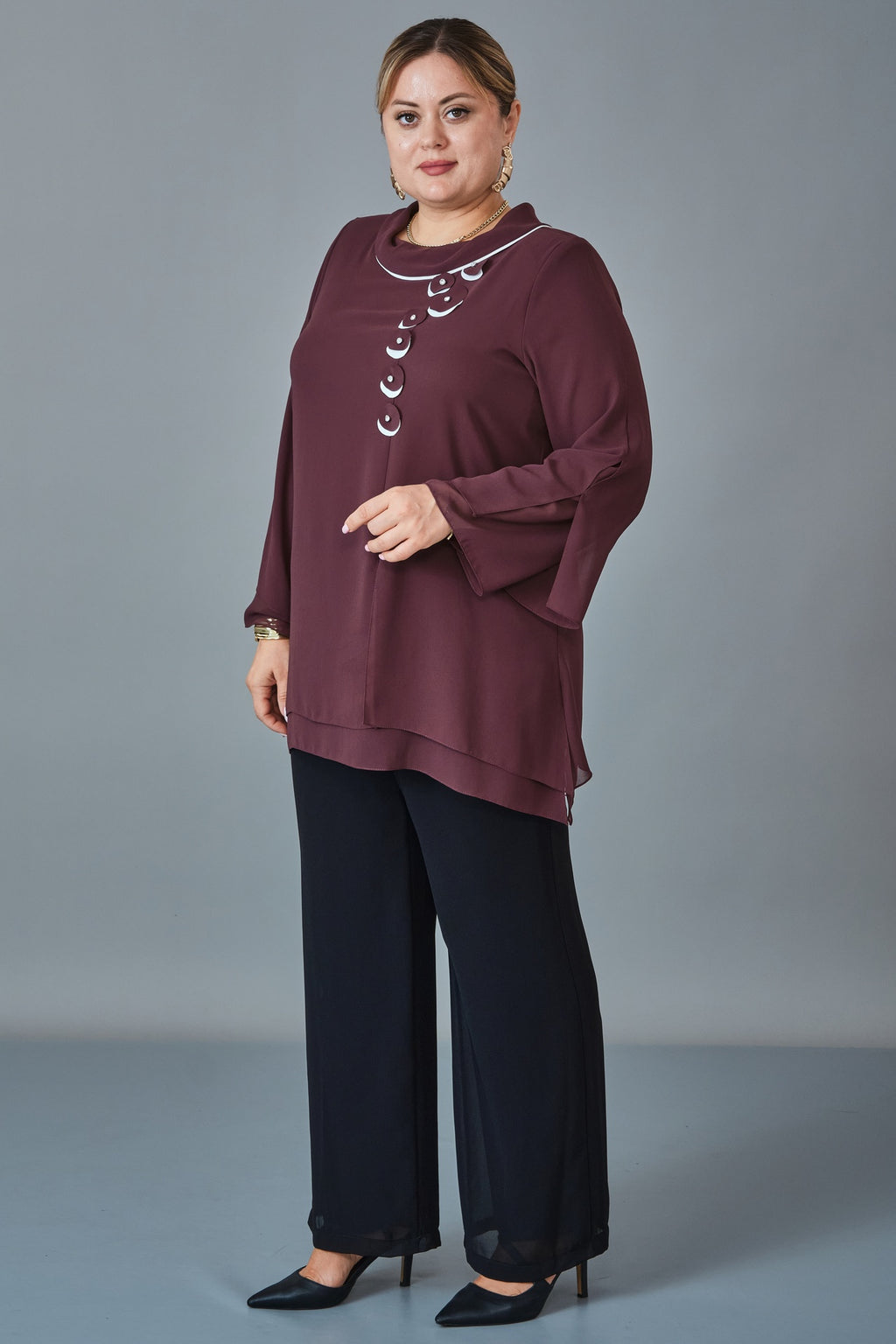 Kifayet - Plus Size Evening Dress (KFT27K18807)