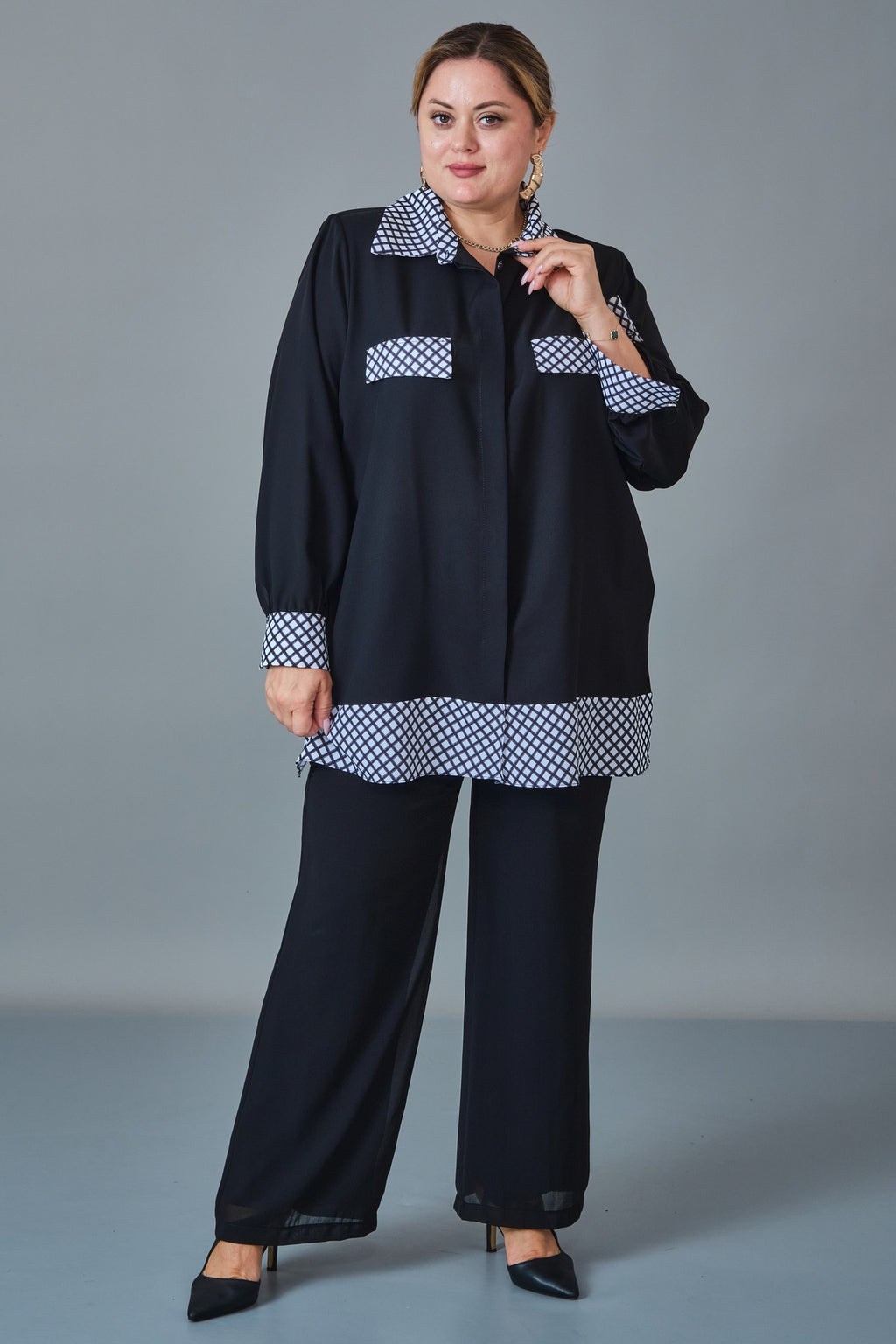 Kifayet - Extended Plus Size Shirt (KFT27K23816)