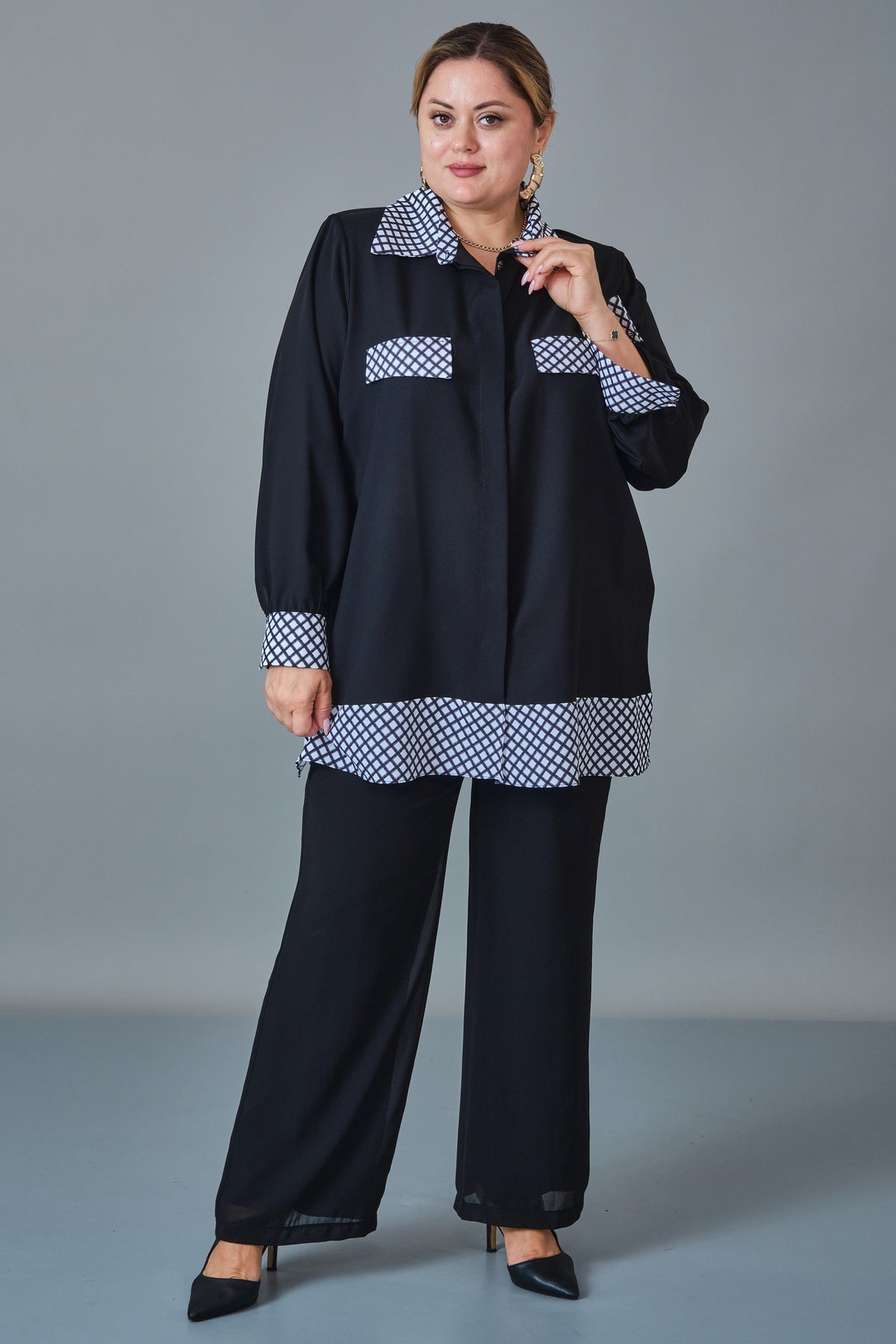 Kifayet - Extended Plus Size Shirt (KFT27K23816)
