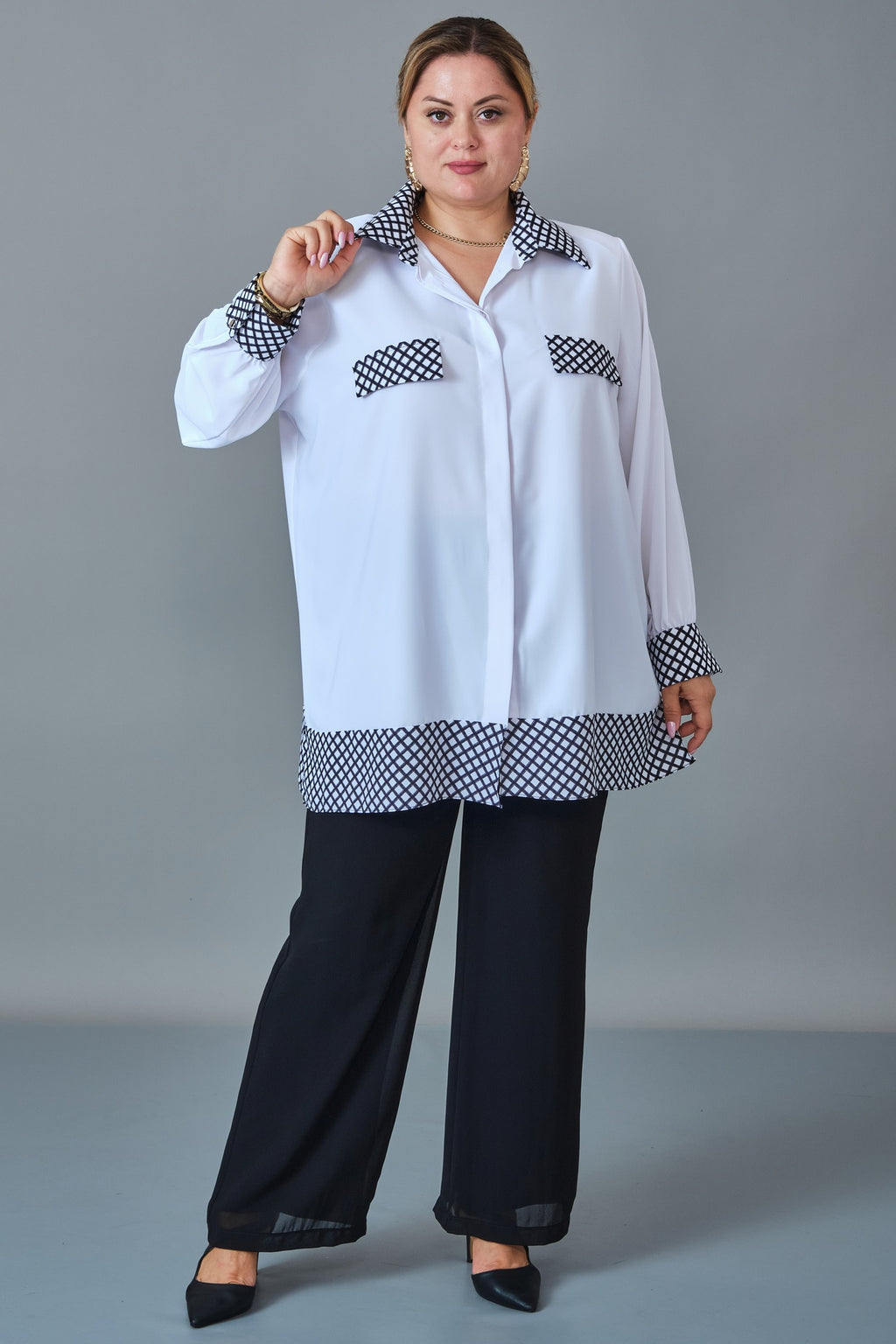 Kifayet - Extended Plus Size Shirt (KFT27K23816)