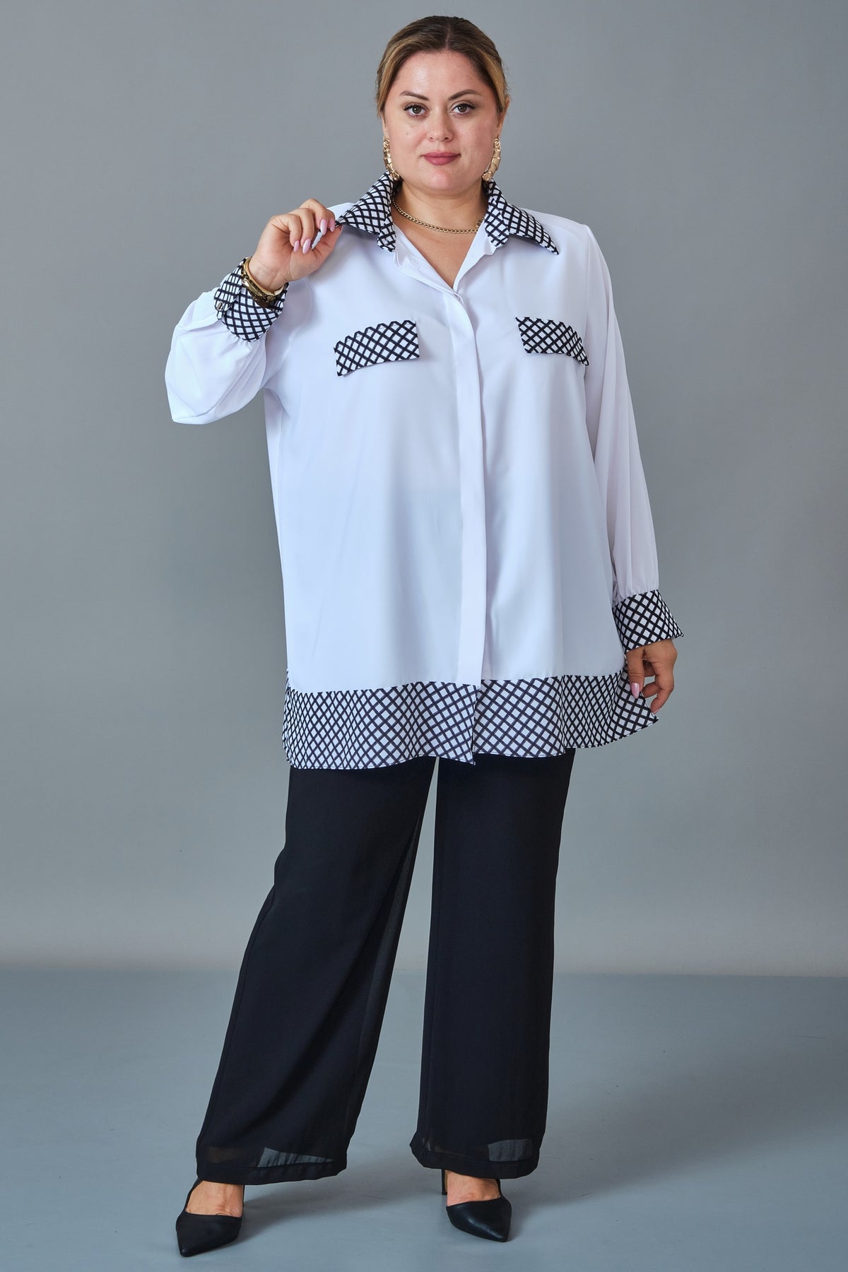 Kifayet - Extended Plus Size Shirt (KFT27K23816)