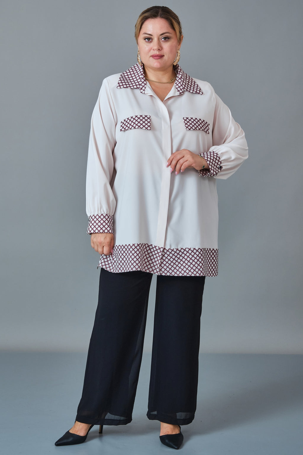 Kifayet - Extended Plus Size Shirt (KFT27K23816)