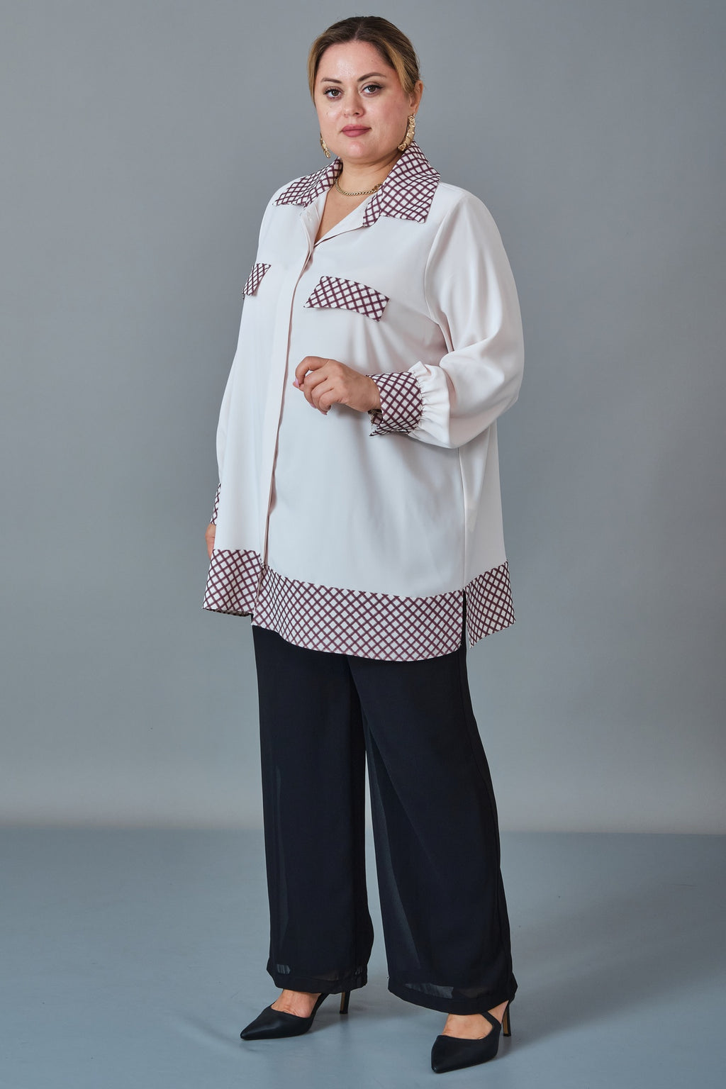 Kifayet - Extended Plus Size Shirt (KFT27K23816)