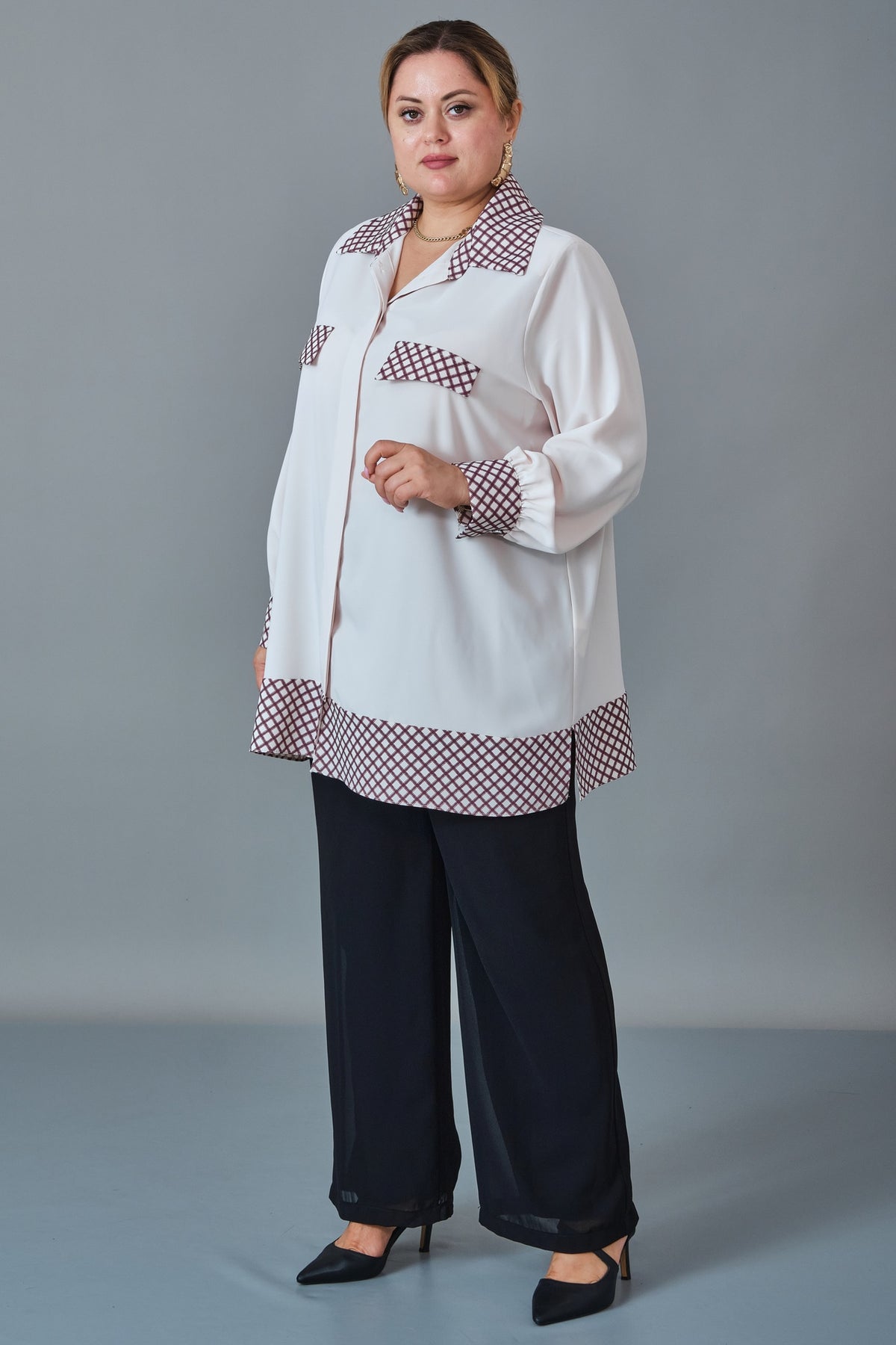 Kifayet - Extended Plus Size Shirt (KFT27K23816)