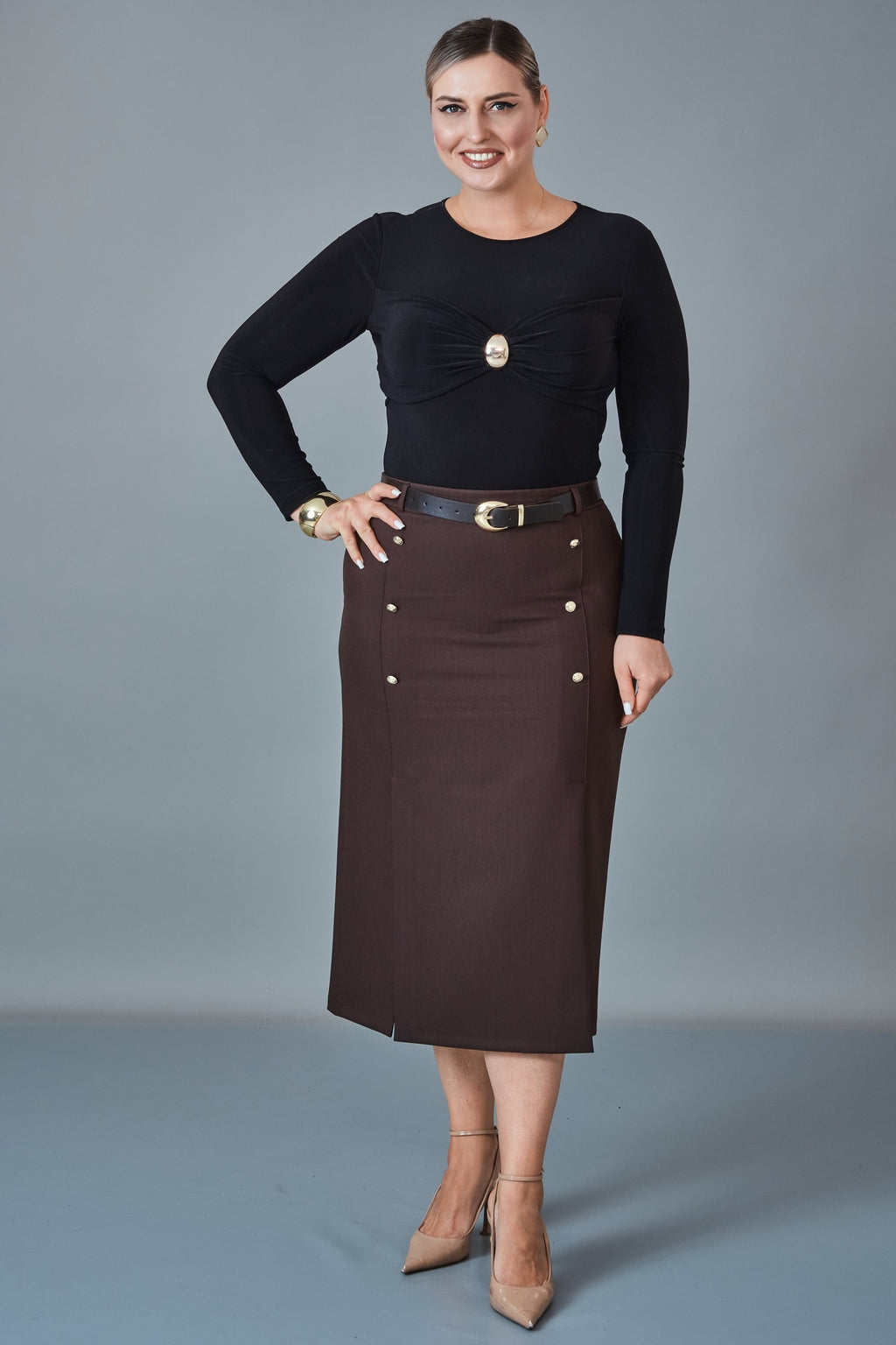 Butik Dayi - Plus Size Skirt (BDY27K31558-576)