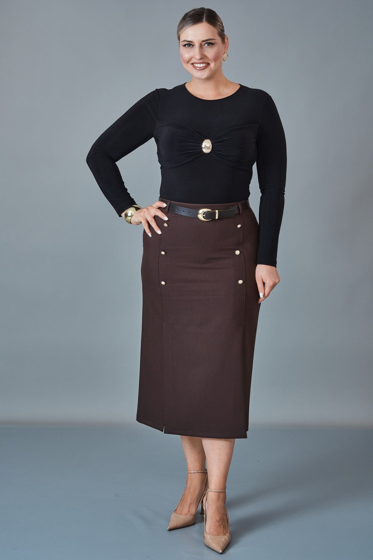 Butik Dayi - Plus Size Skirt (BDY27K31558-576)