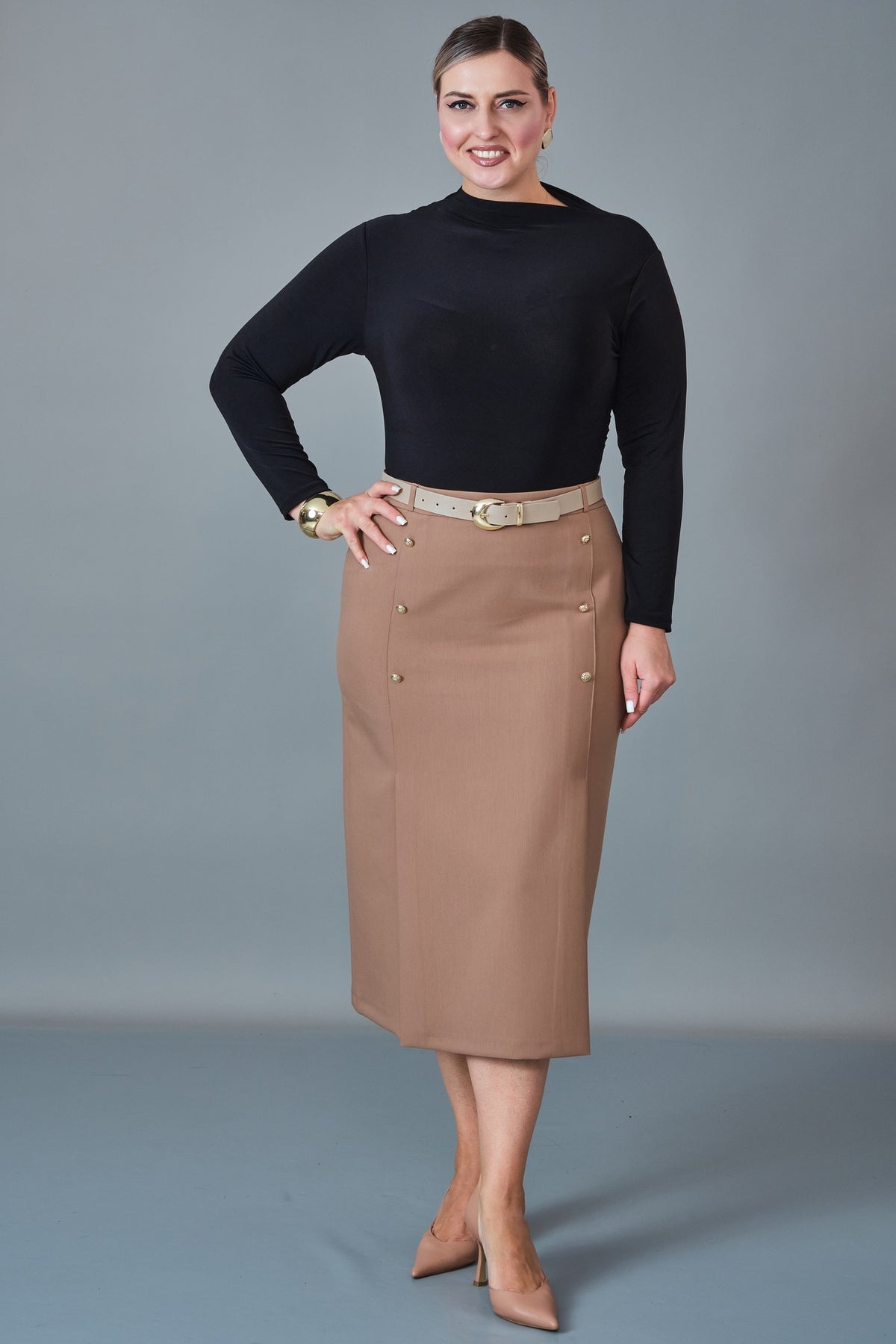 Butik Dayi - Plus Size Skirt (BDY27K31558-576)
