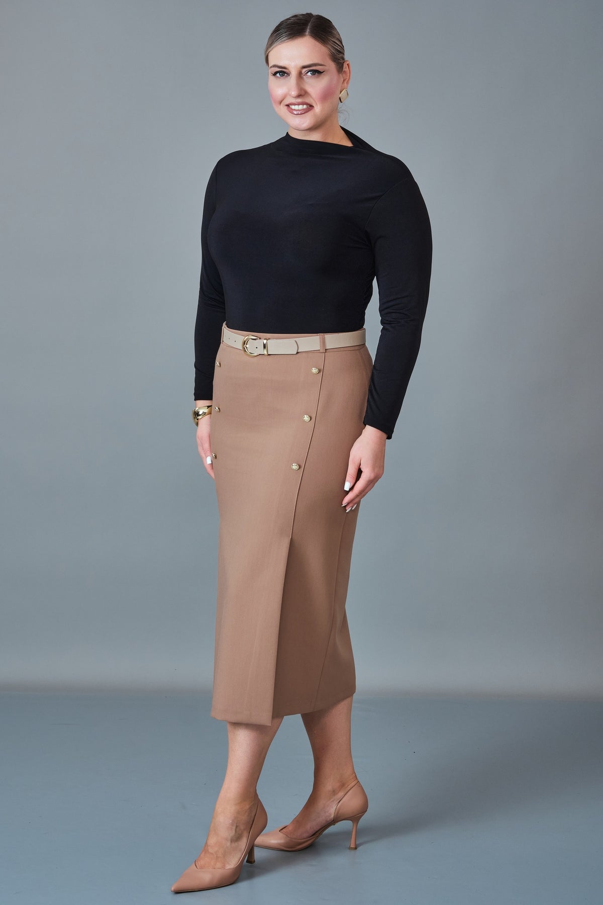 Butik Dayi - Plus Size Skirt (BDY27K31558-576)