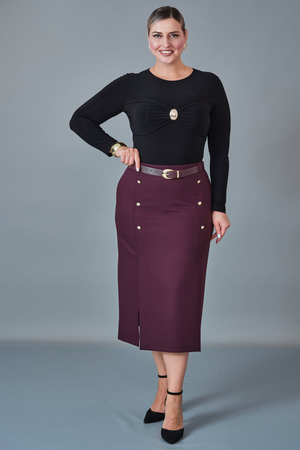 Butik Dayi - Plus Size Skirt (BDY27K31558-576)