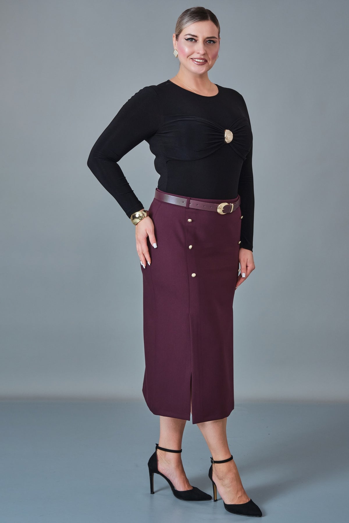 Butik Dayi - Plus Size Skirt (BDY27K31558-576)