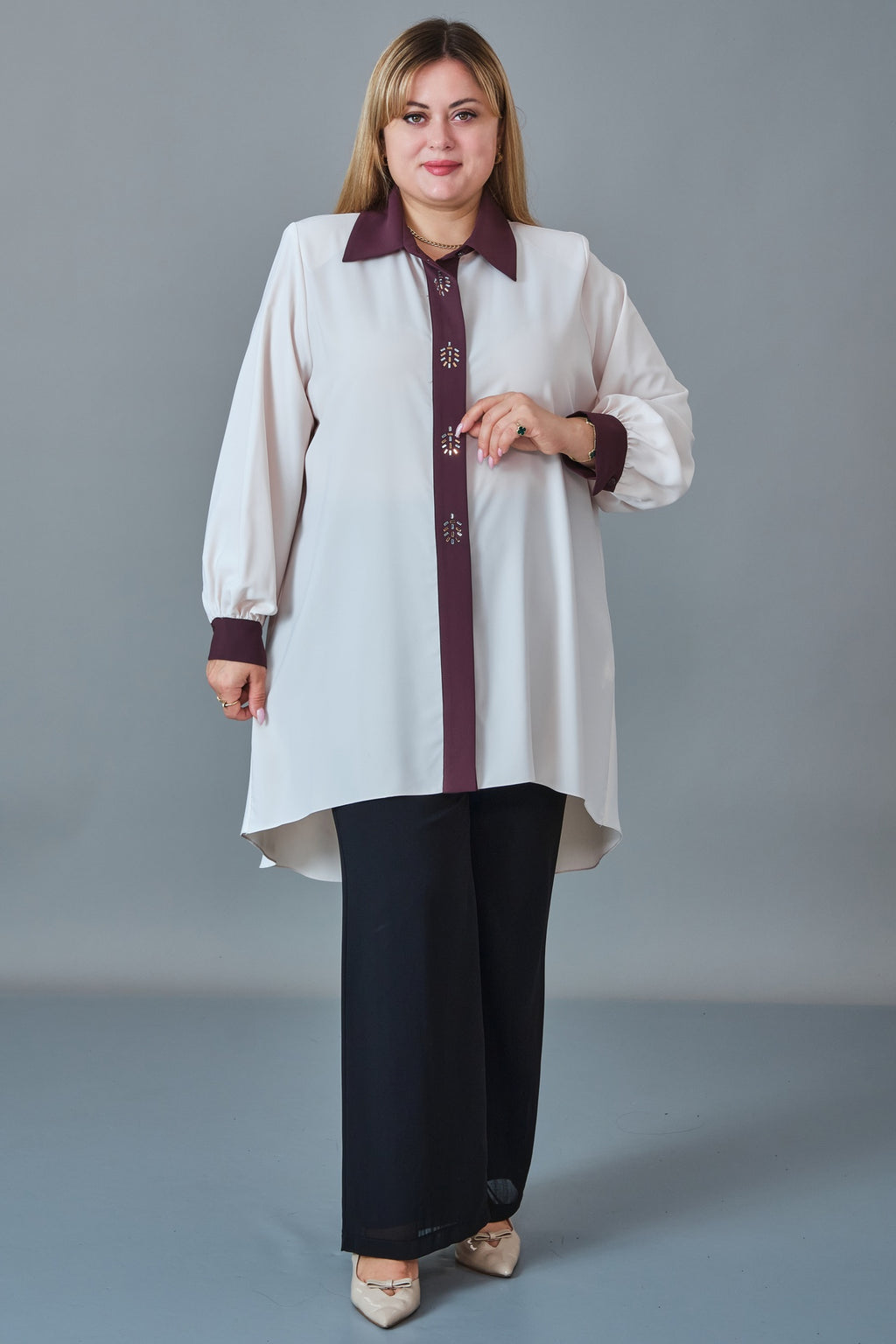 Kifayet - Extended Plus Size Tunic (KFT27K23812)