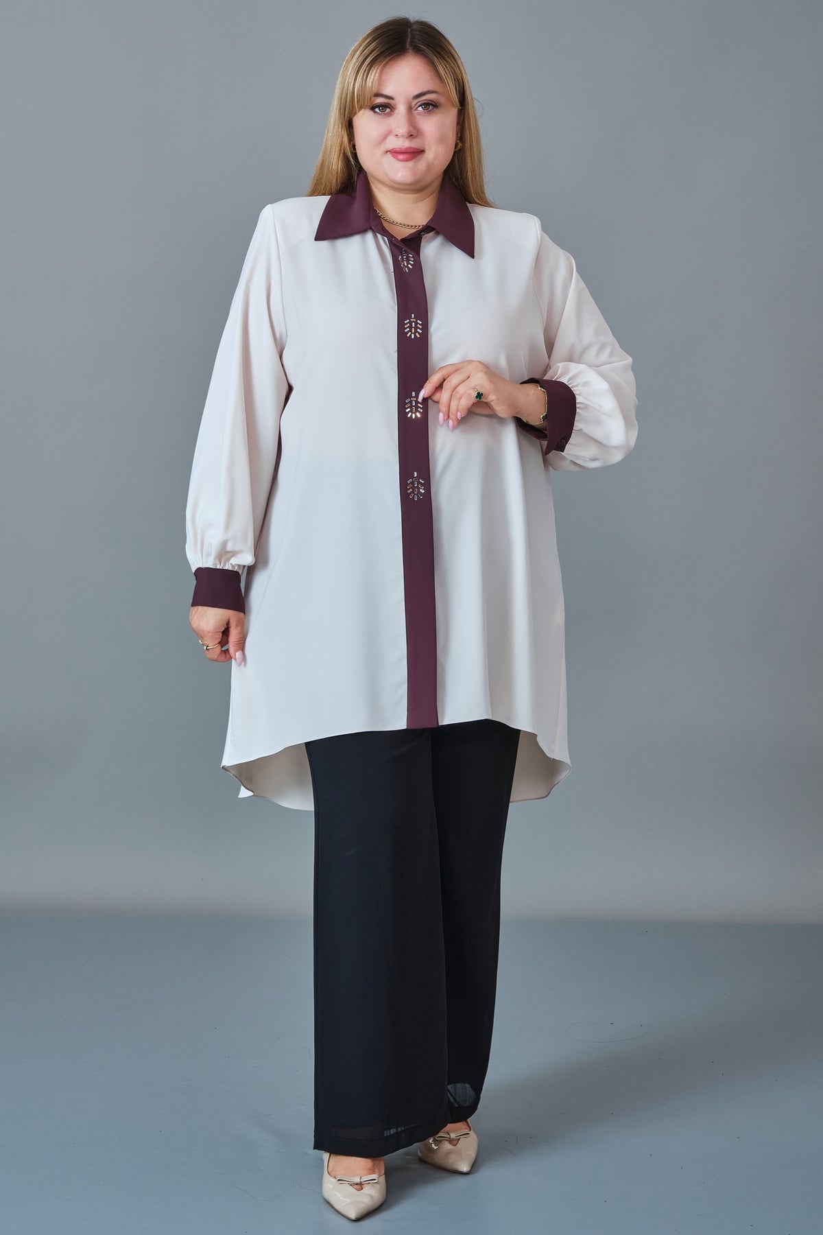 Kifayet - Extended Plus Size Tunic (KFT27K23812)