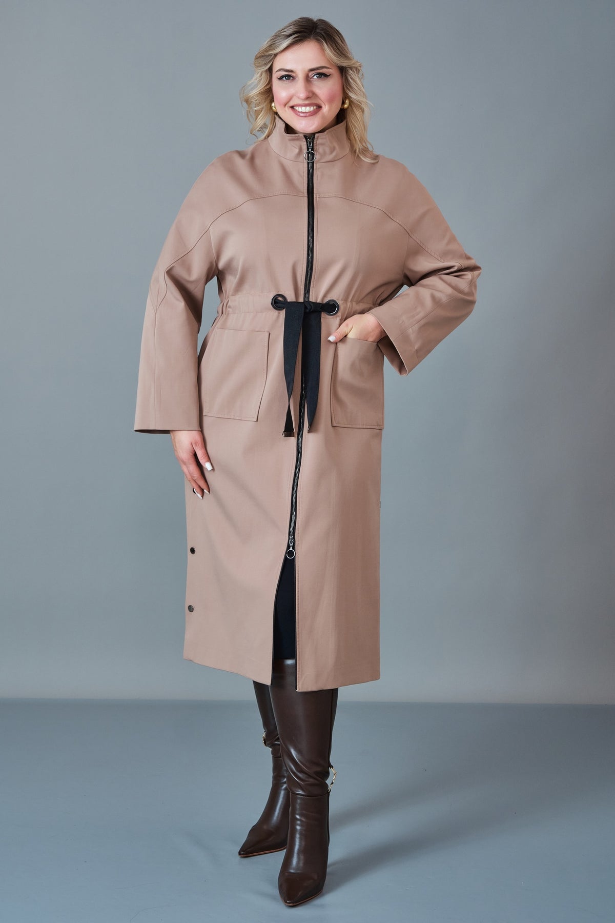 Renata - Plus Size Trench Coat (REN27KP200.0)