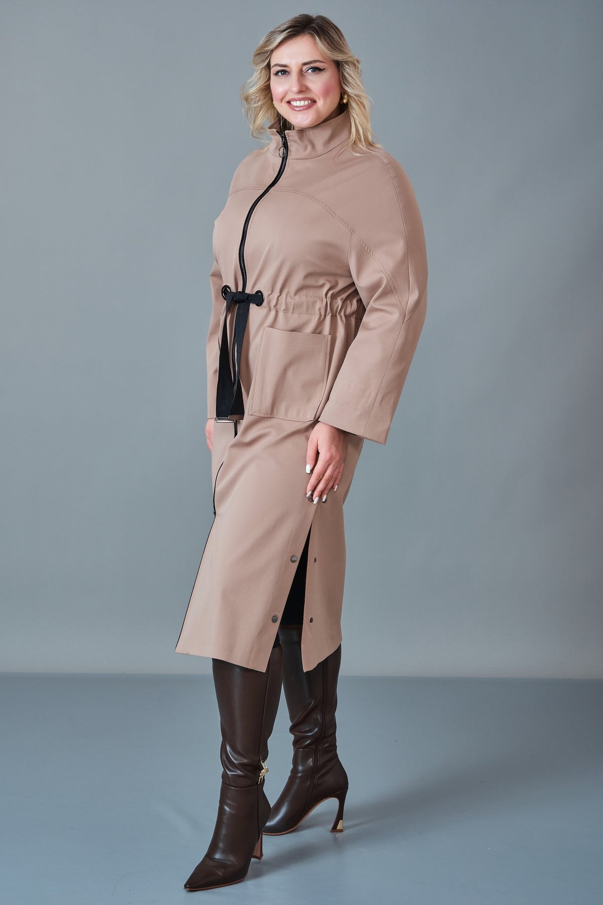 Renata - Plus Size Trench Coat (REN27KP200.0)