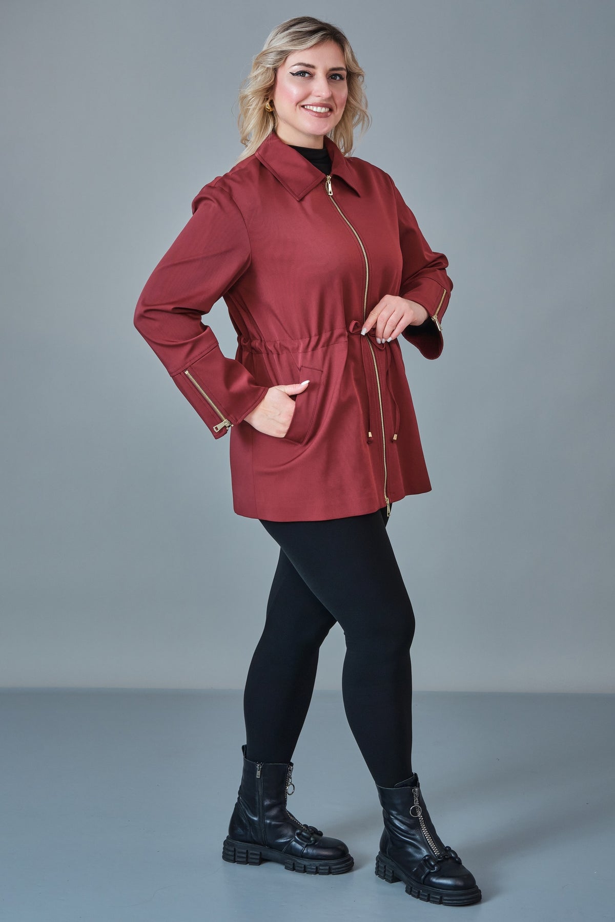 Renata - Plus Size Trench Coat (REN27KP1056.6)