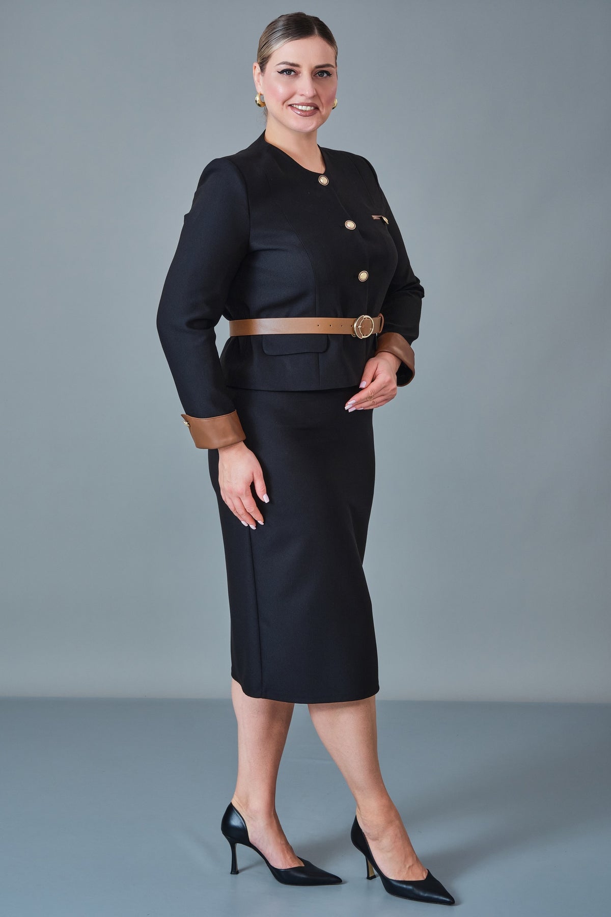 Hatunca - Plus Size Suit (HTC27K184231BB)