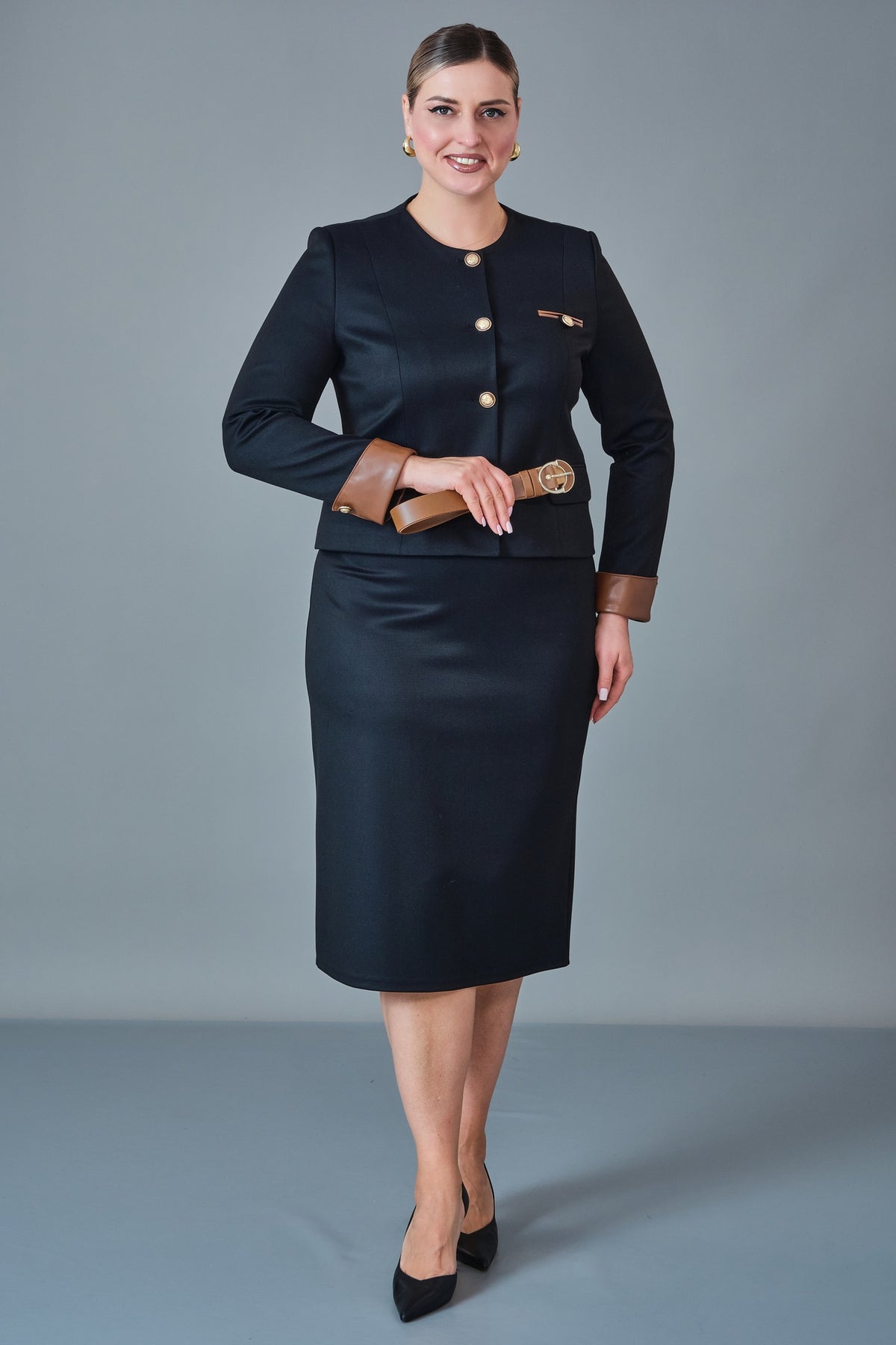 Hatunca - Plus Size Suit (HTC27K184231BB)