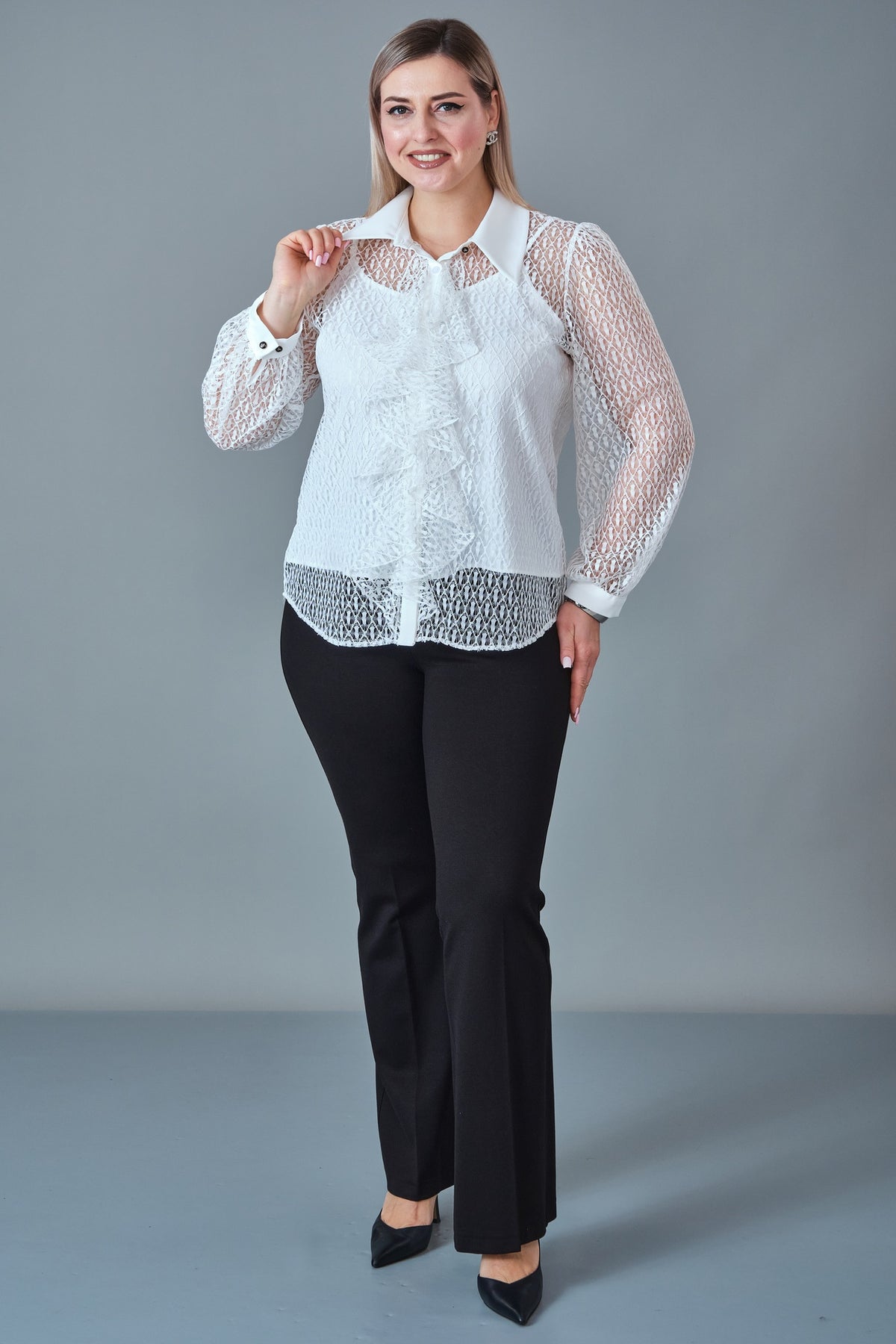 Modalinda - Plus Size Blouse (MDL27K51185)