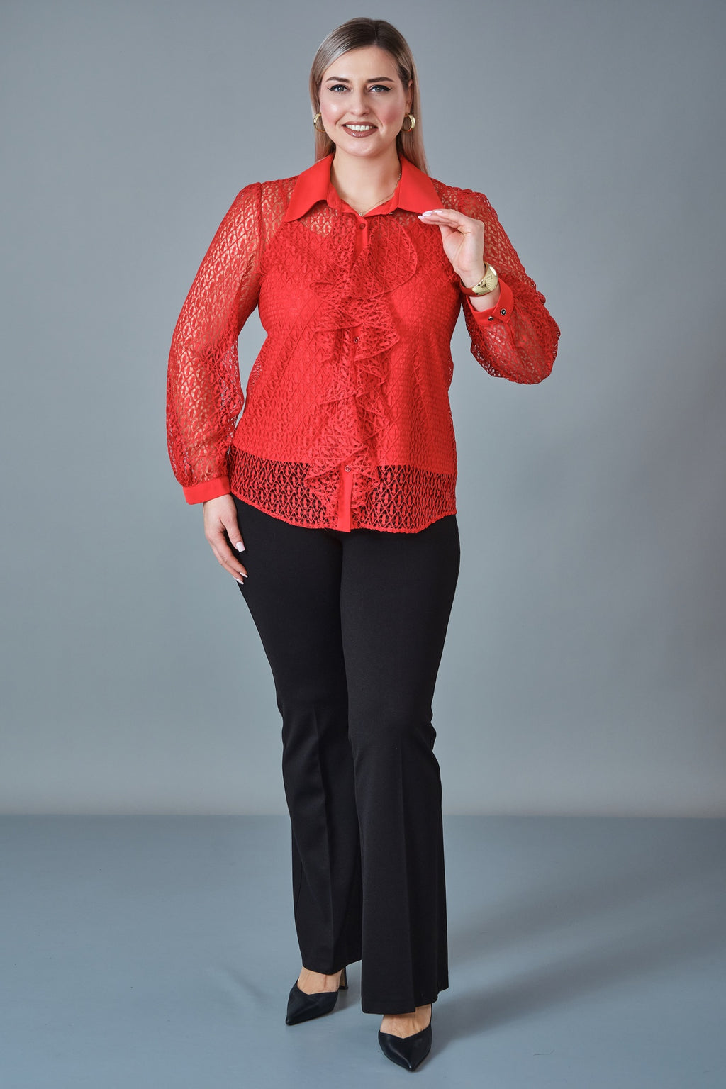Modalinda - Plus Size Blouse (MDL27K51185)