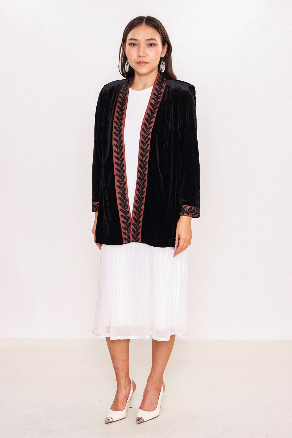 Ksas - Plus Size Cardigan (KSAS4087-K) - 8690202512726