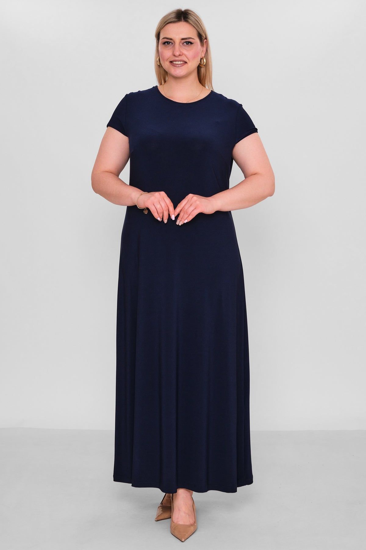 Ksas - Extended Plus Size Dress (KSAS32332-1) - 8690202529588