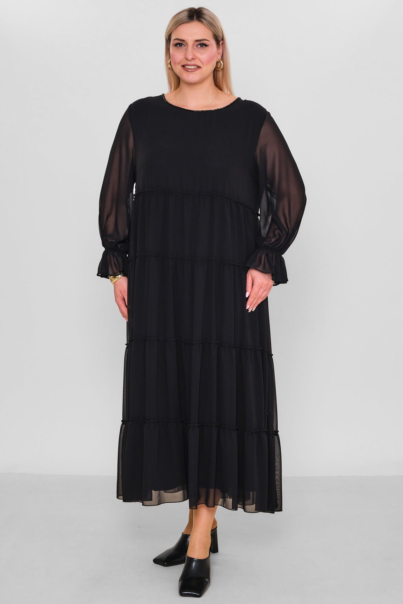 Ksas - Extended Plus Size Dress (KSAS32268-1) - 8690202532014