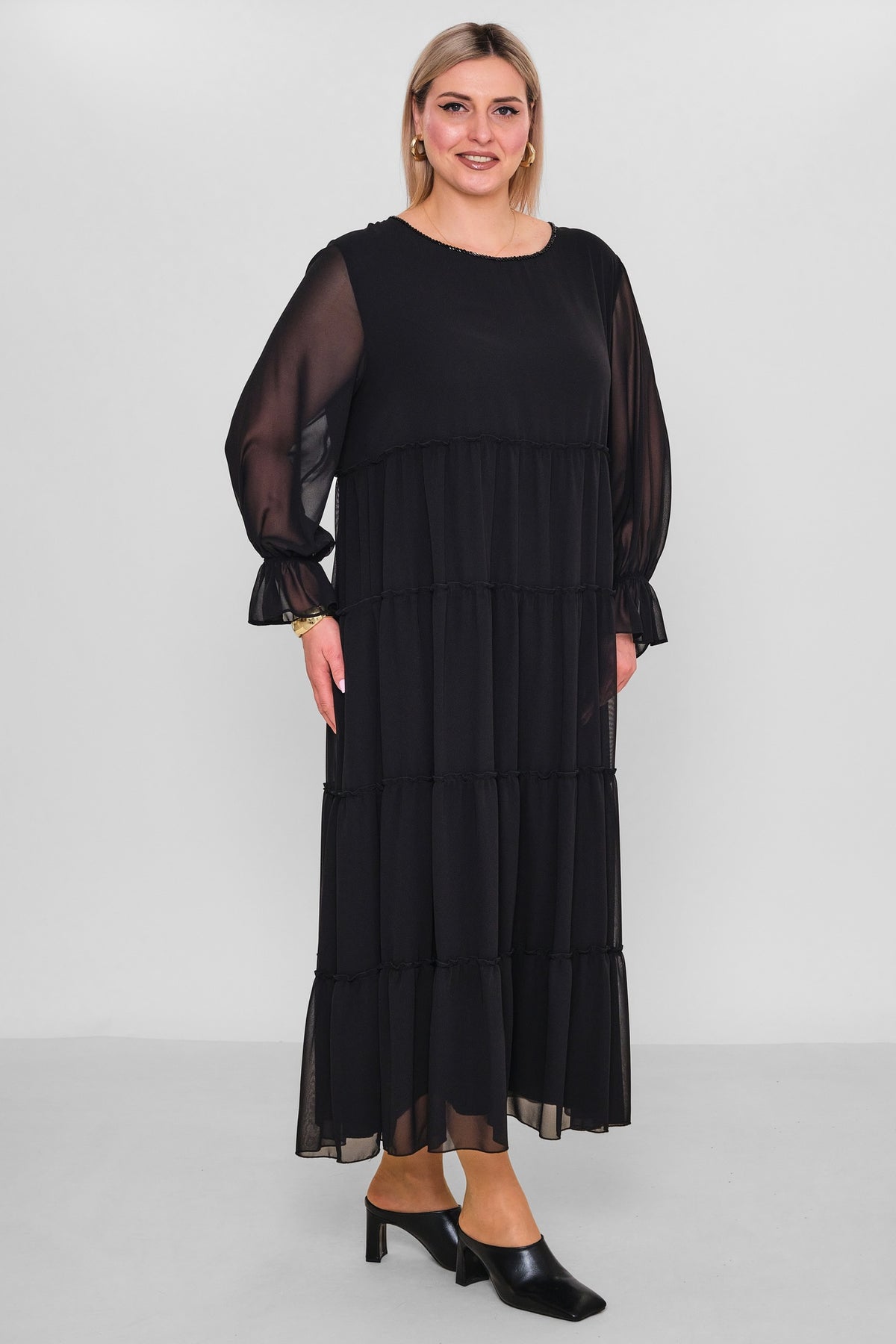 Ksas - Extended Plus Size Dress (KSAS32268-1) - 8690202532014