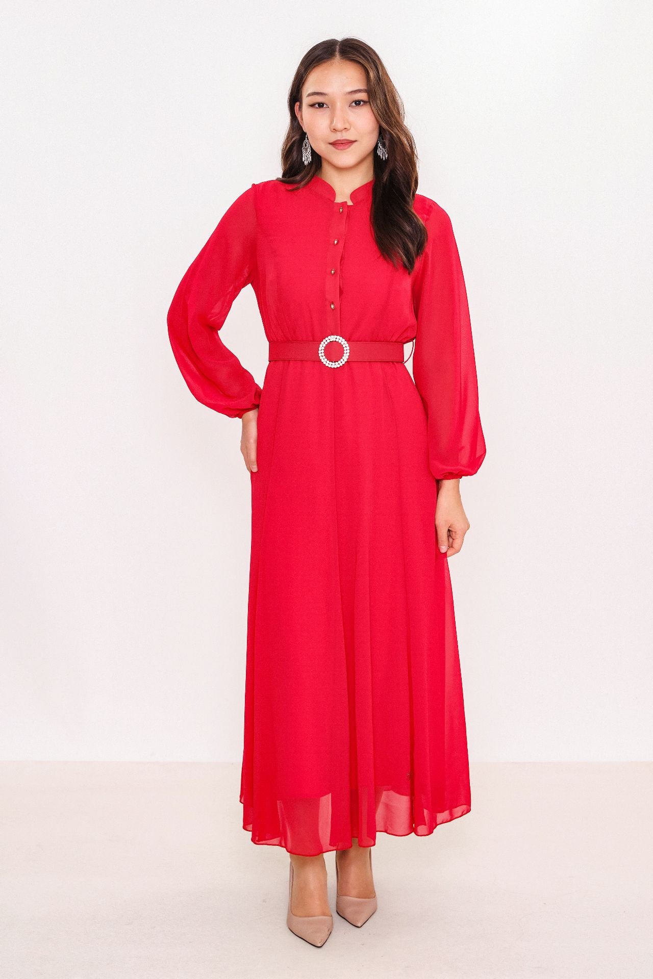 Ksas - Plus Size Dress (KSAS31980-K) - 8690202552012