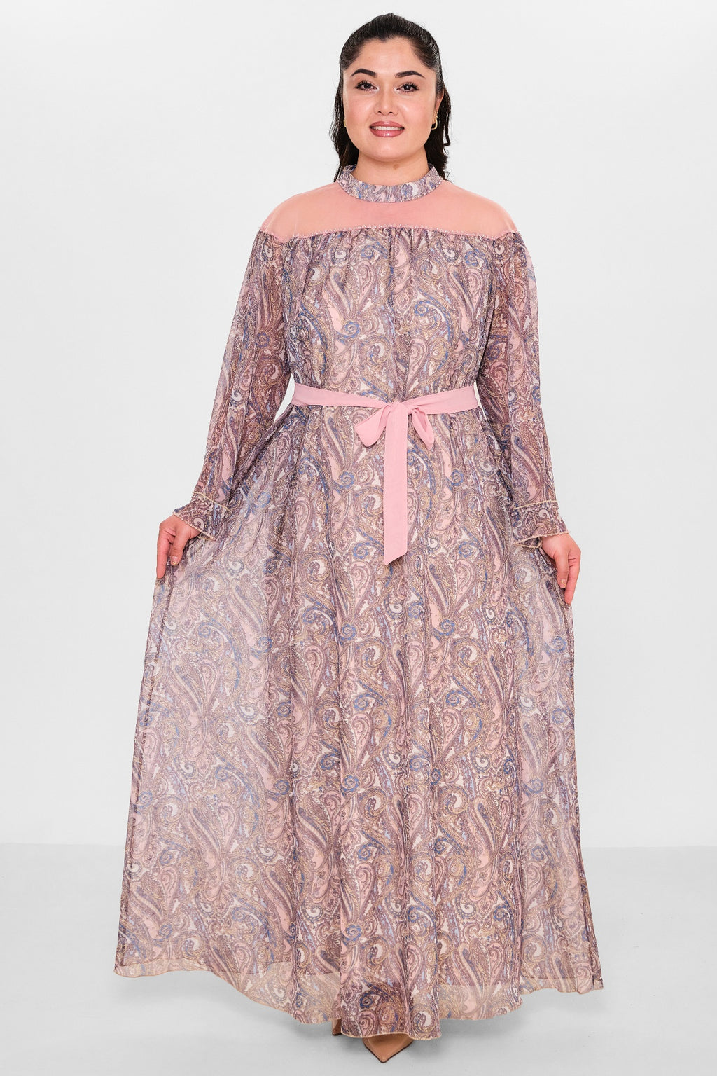 Ksas - Plus Size Dress (KSASEL-1018) - 8690202552050