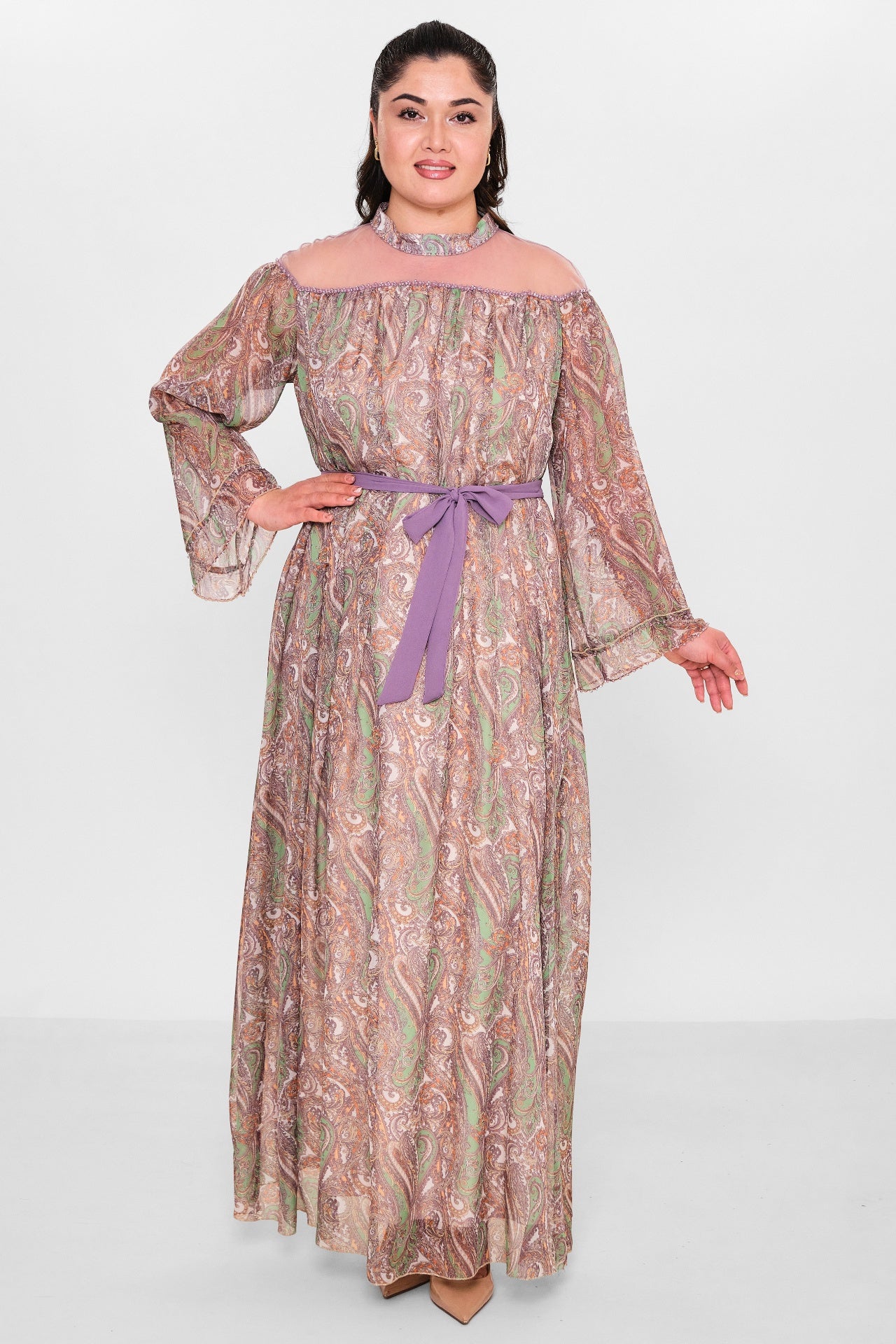Ksas - Plus Size Dress (KSASEL-1018) - 8690202554269