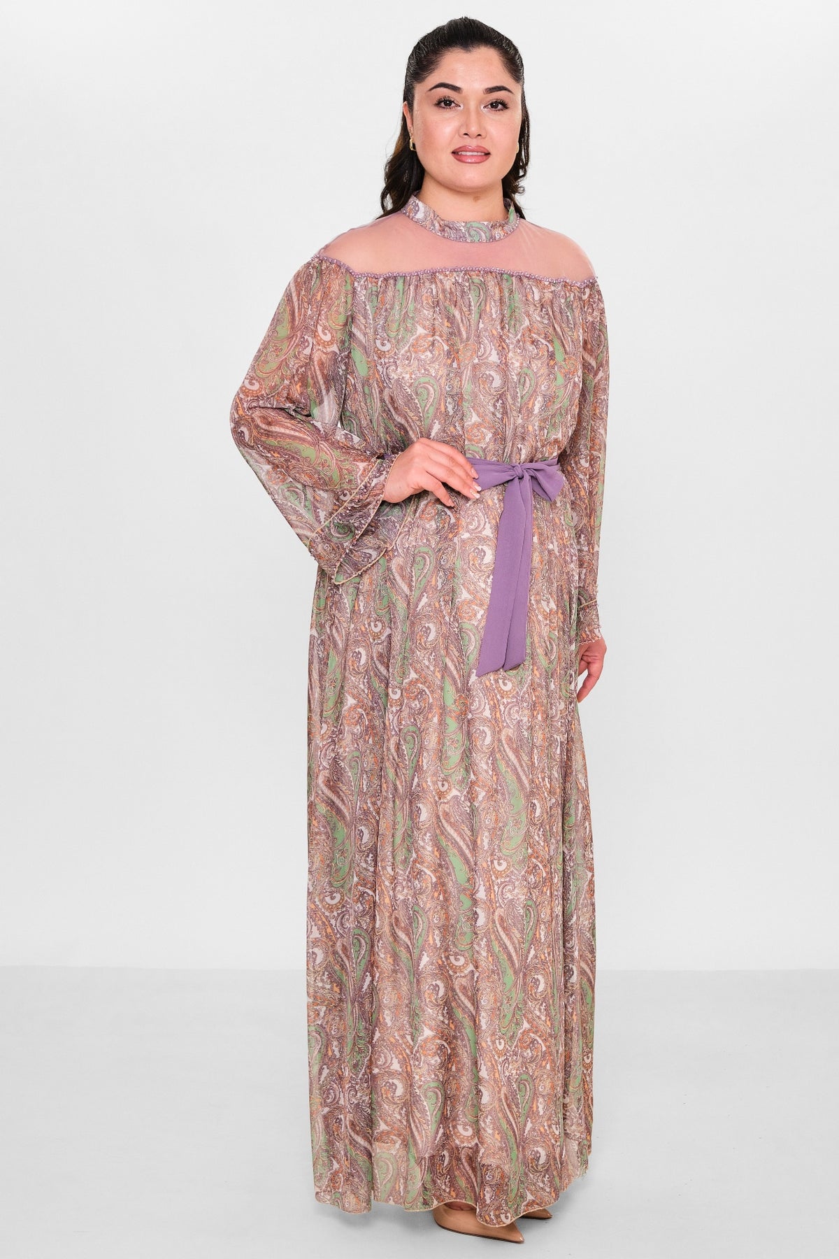 Ksas - Plus Size Dress (KSASEL-1018) - 8690202554269